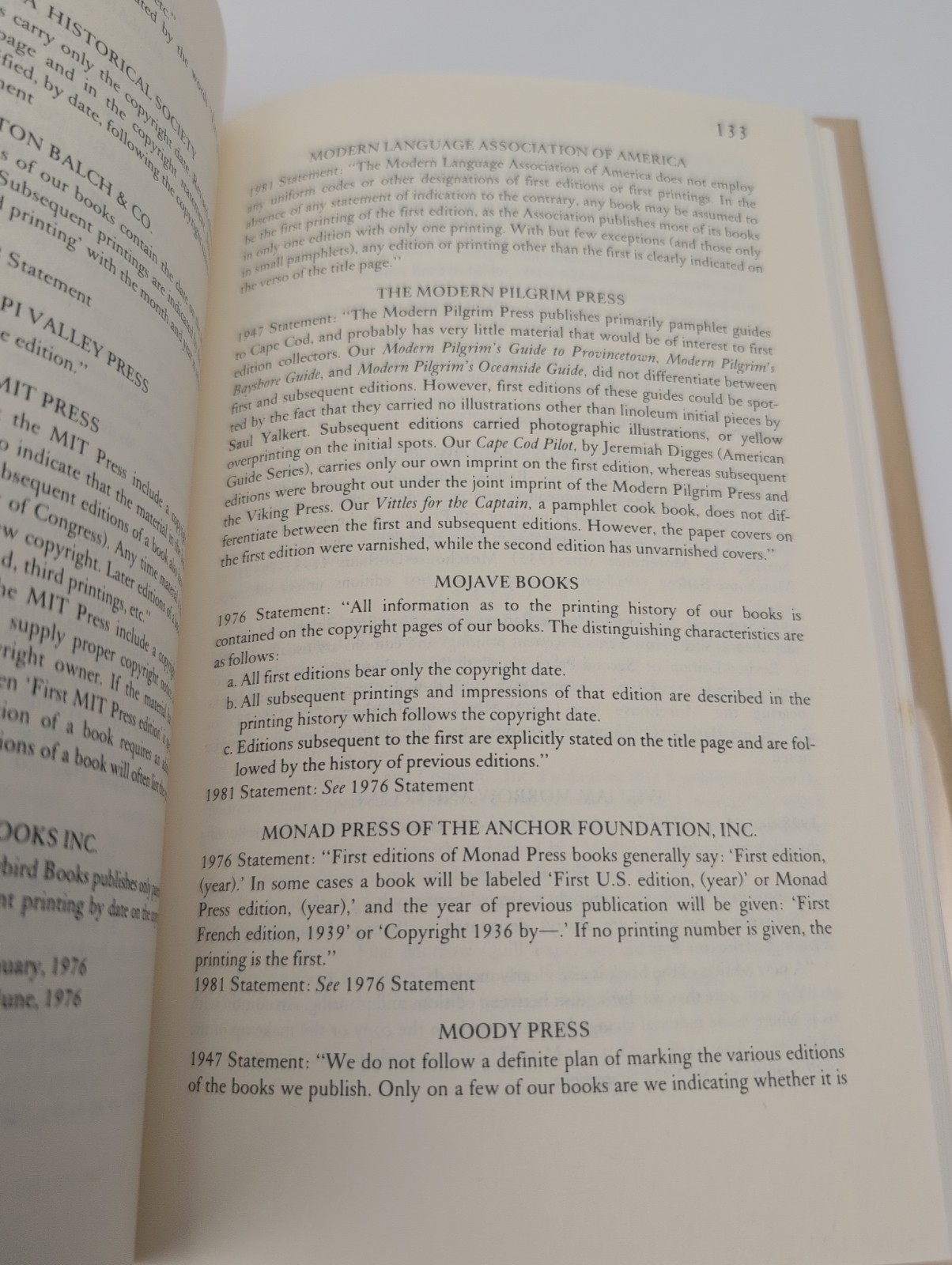 First Editions, A Guide to Identification, 1985 HC/DJ, Second Printing