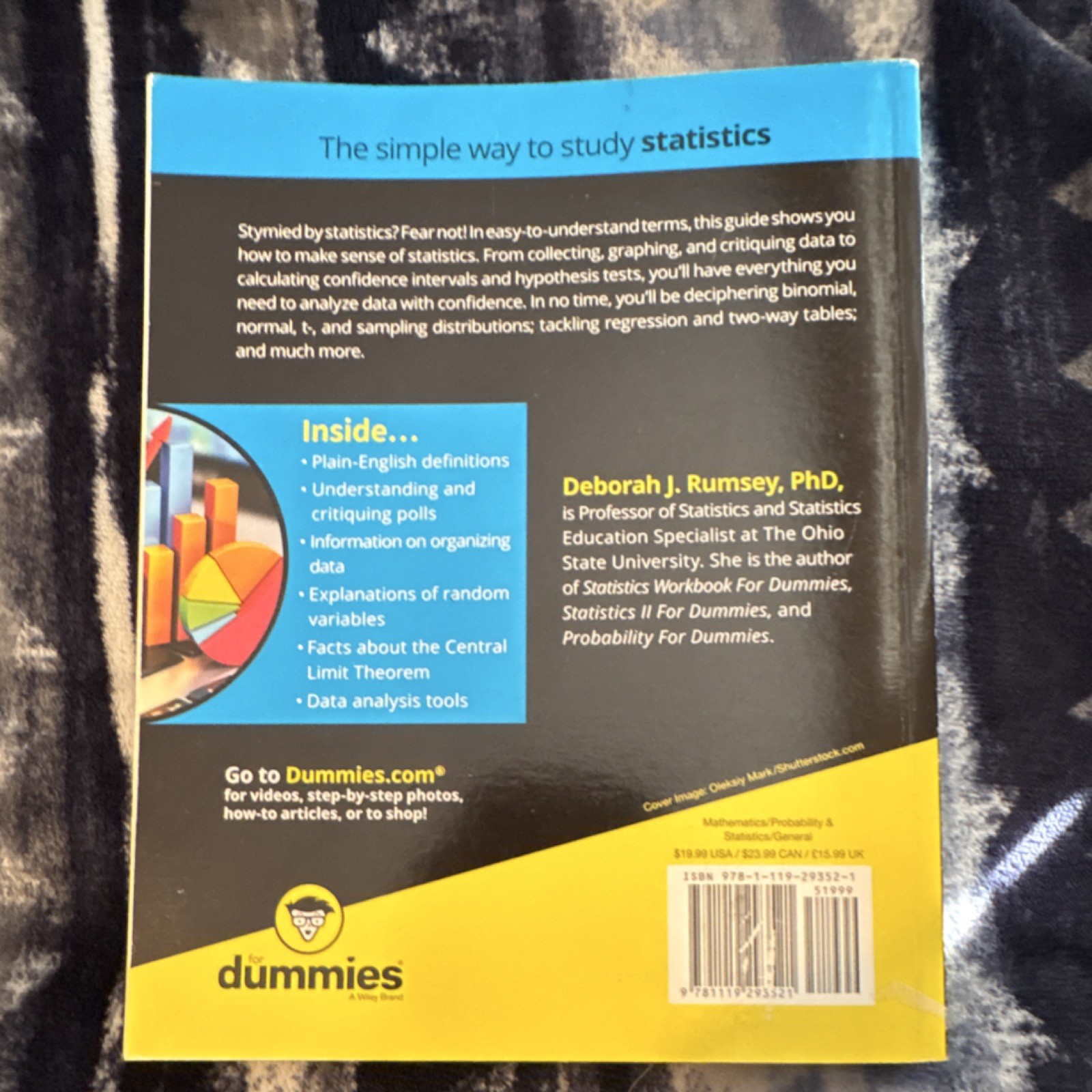 Statistics for Dummies Deborah J. Rumsey PhD Paperback Wiley Second Edition