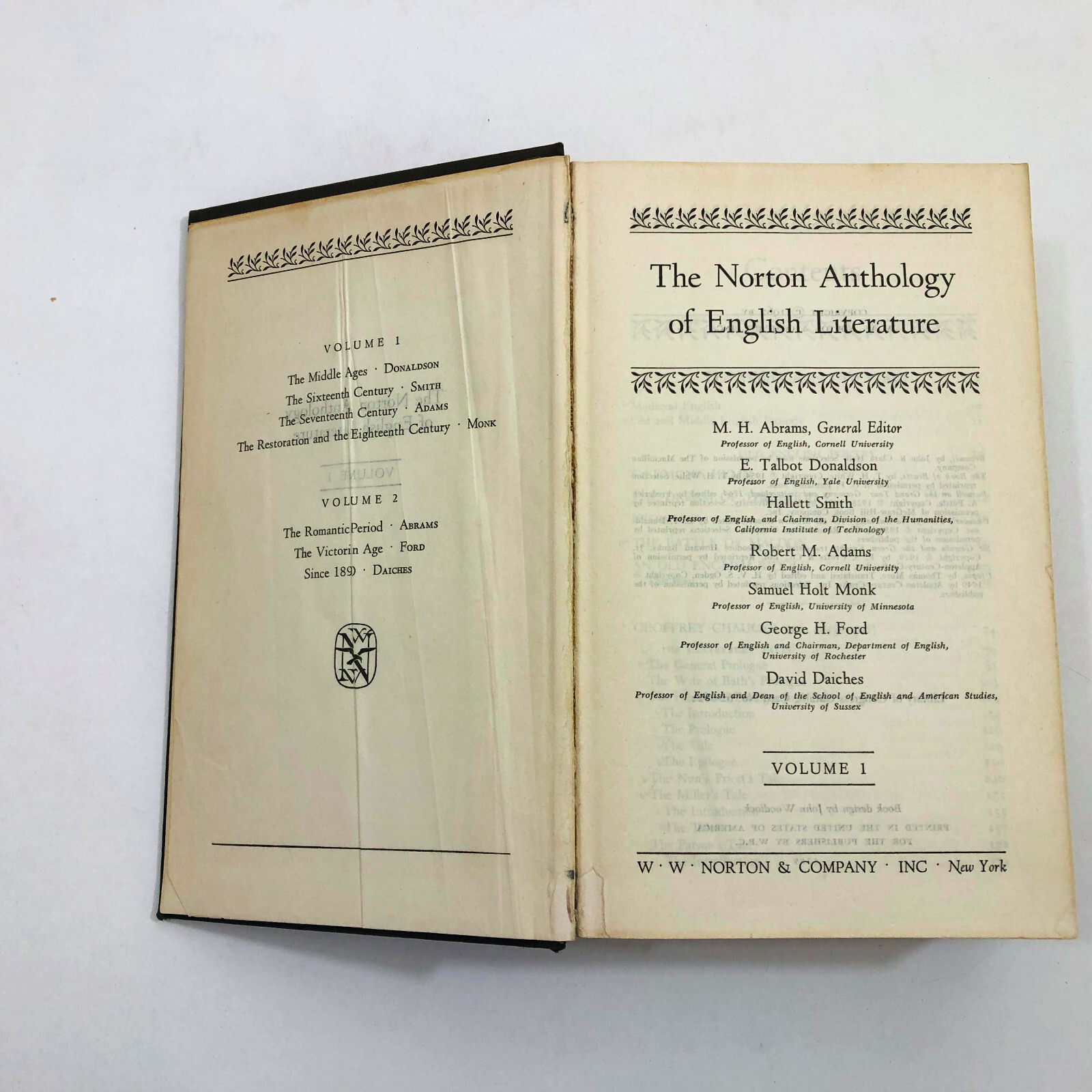 The Norton Anthology of English Literature First Edition 1962