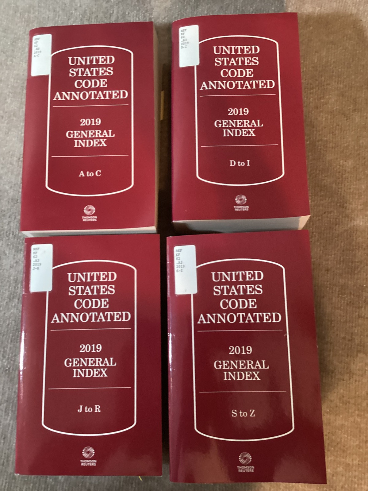 United States Code Annotated General Index 4 Volumes 2019