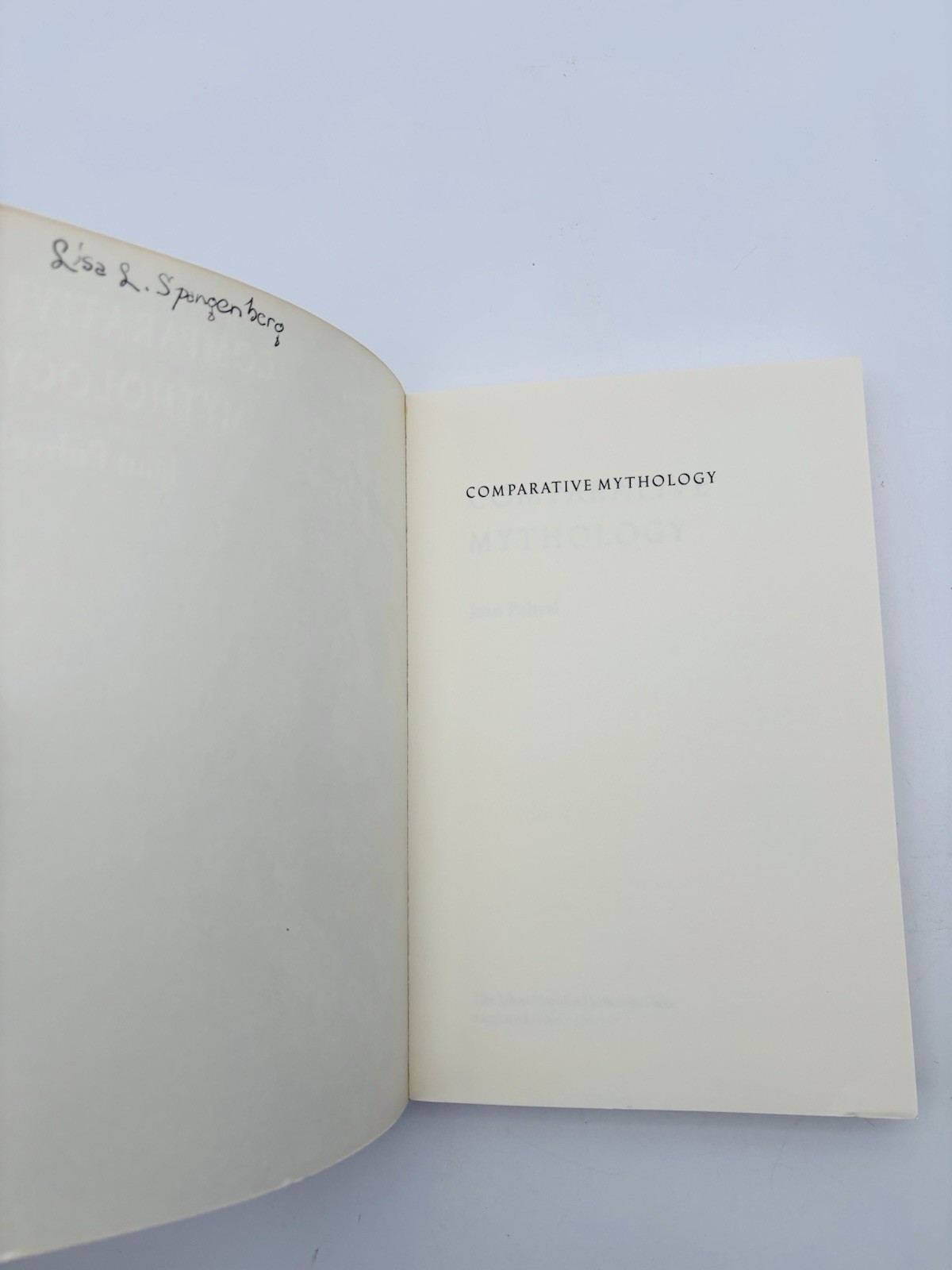 Comparative Mythology – 1st Edition 2nd Printing paperback Puhvel, Jaan VG.