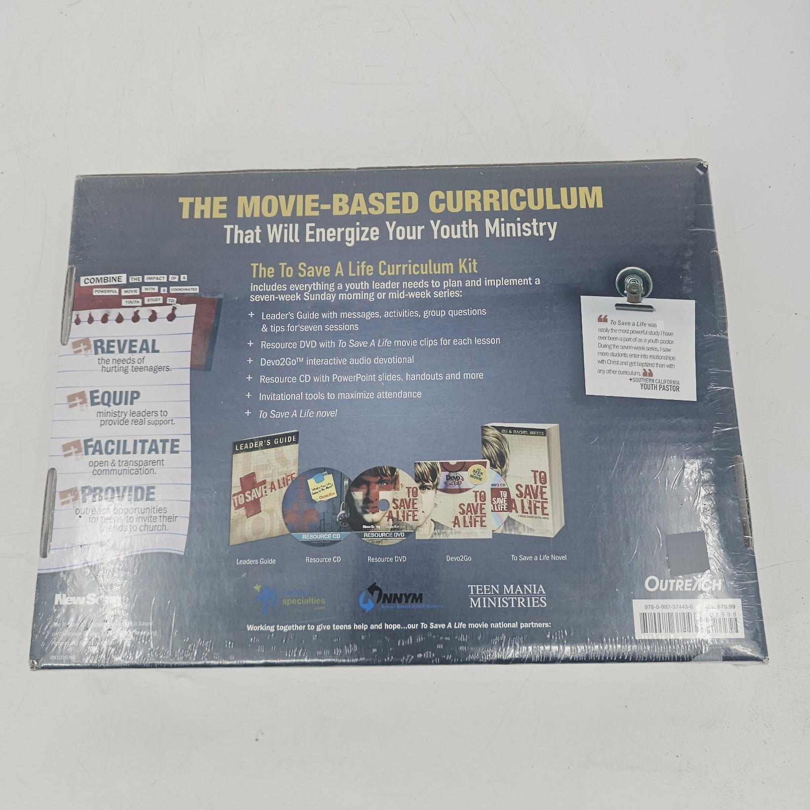 Youth Curriculum To Save A Life Kit Movie Based NEW SEALED Youth Ministry Kit