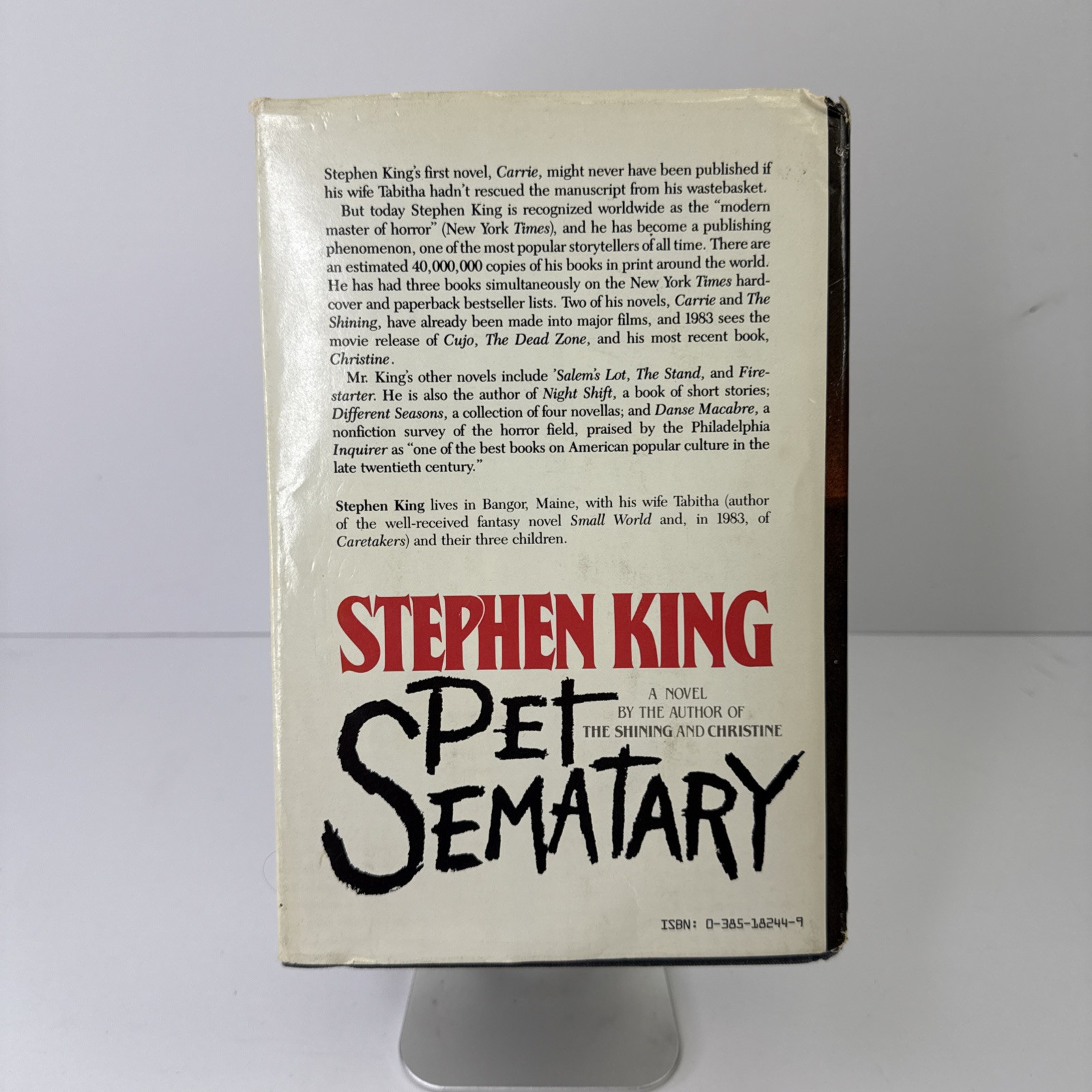 Pet Sematary by Stephen King Doubleday 1983 (Y43 Gutter Code)