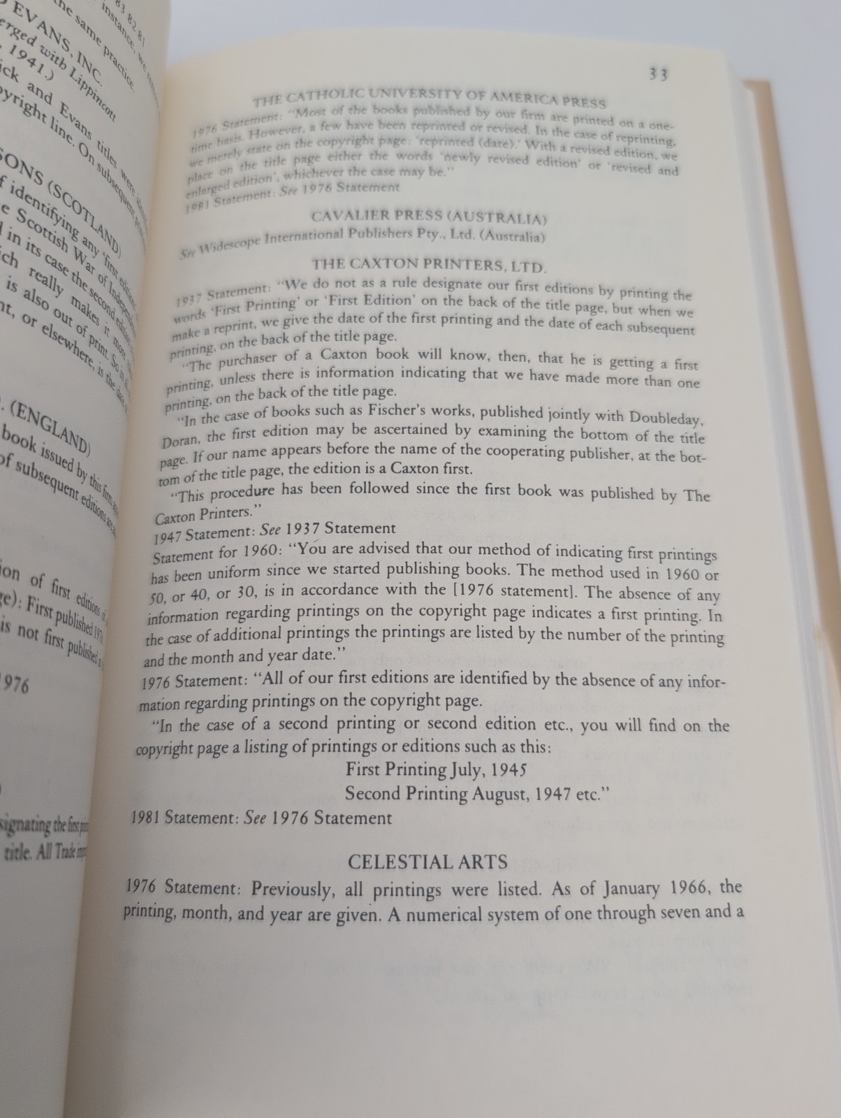 First Editions, A Guide to Identification, 1985 HC/DJ, Second Printing