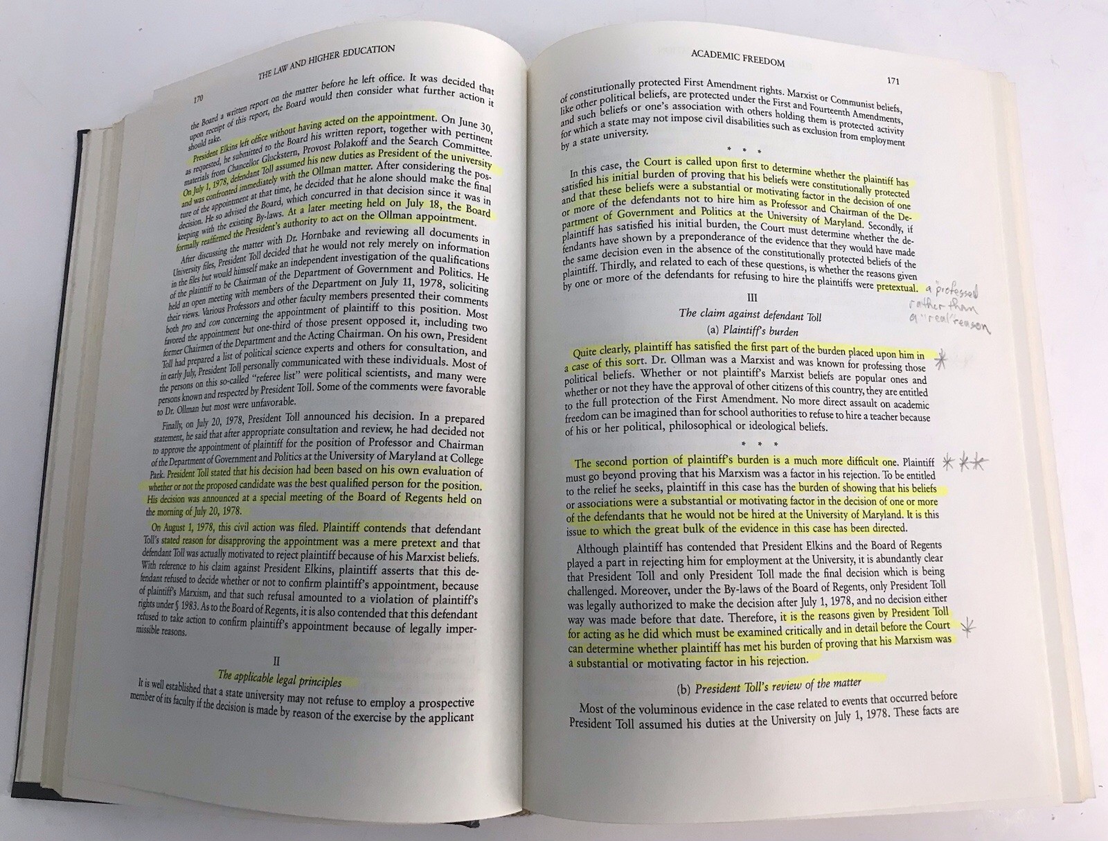 THE LAW AND HIGHER EDUCATION Michael Olivas 1989 Carolina Academic Press