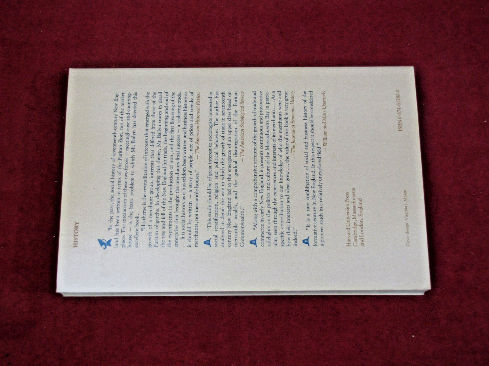 New England Merchants in the Seventeenth Century by Bernard Bailyn (1979, PB) LN
