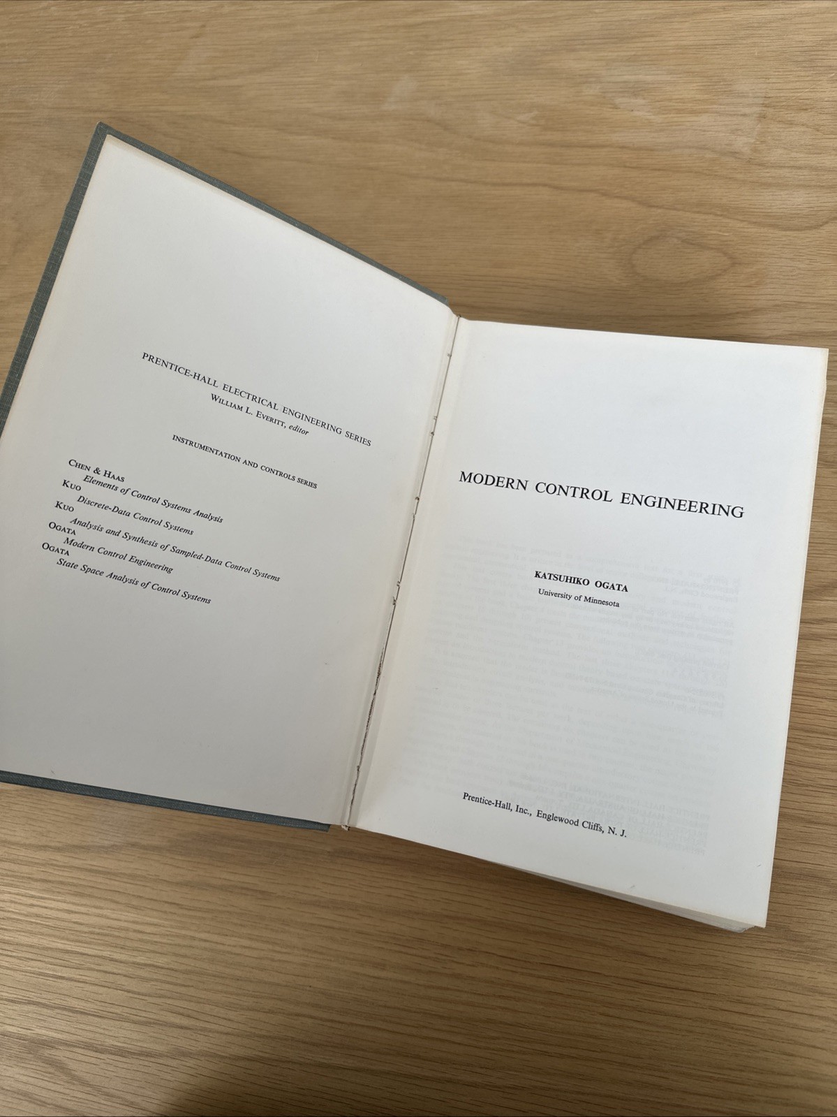 Modern Control Engineering Ogata 1970 Prentice Hall HC Electrical Textbook