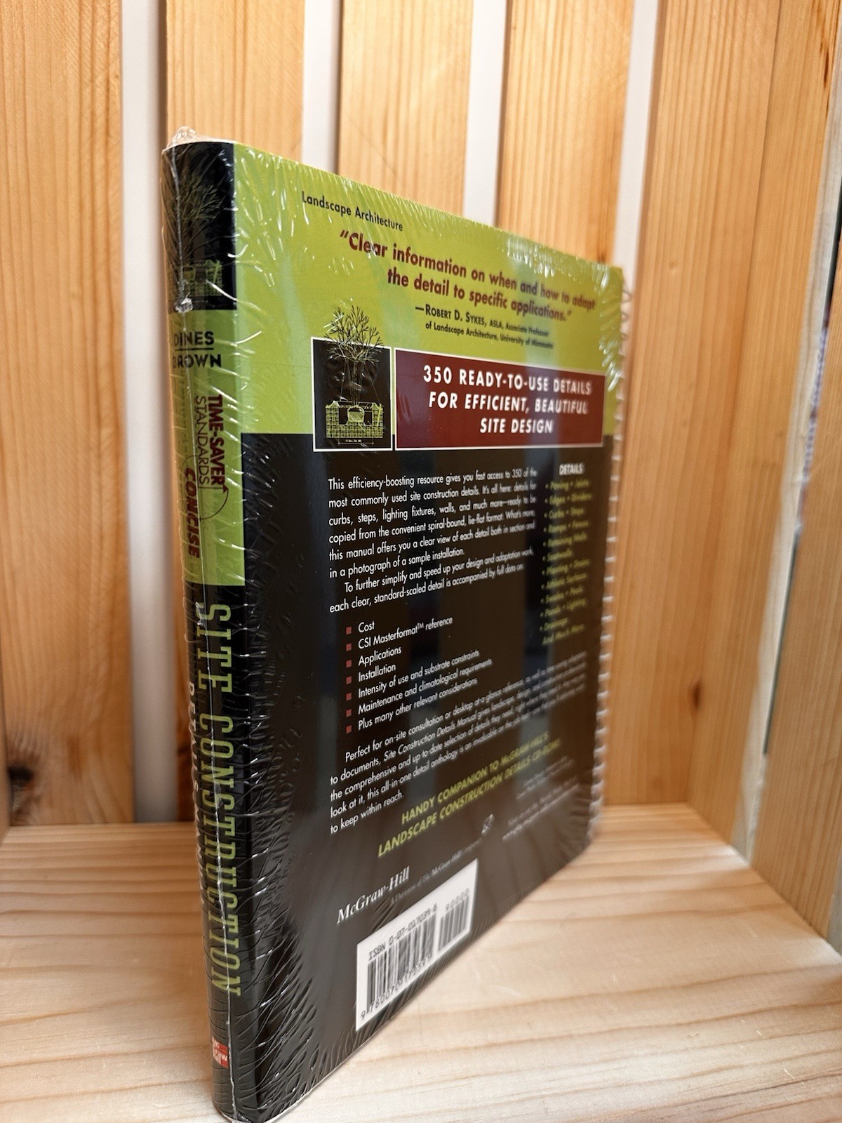 Time-Saver Standards Site Construction Details Manual by Kyle D. Brown- SEALED