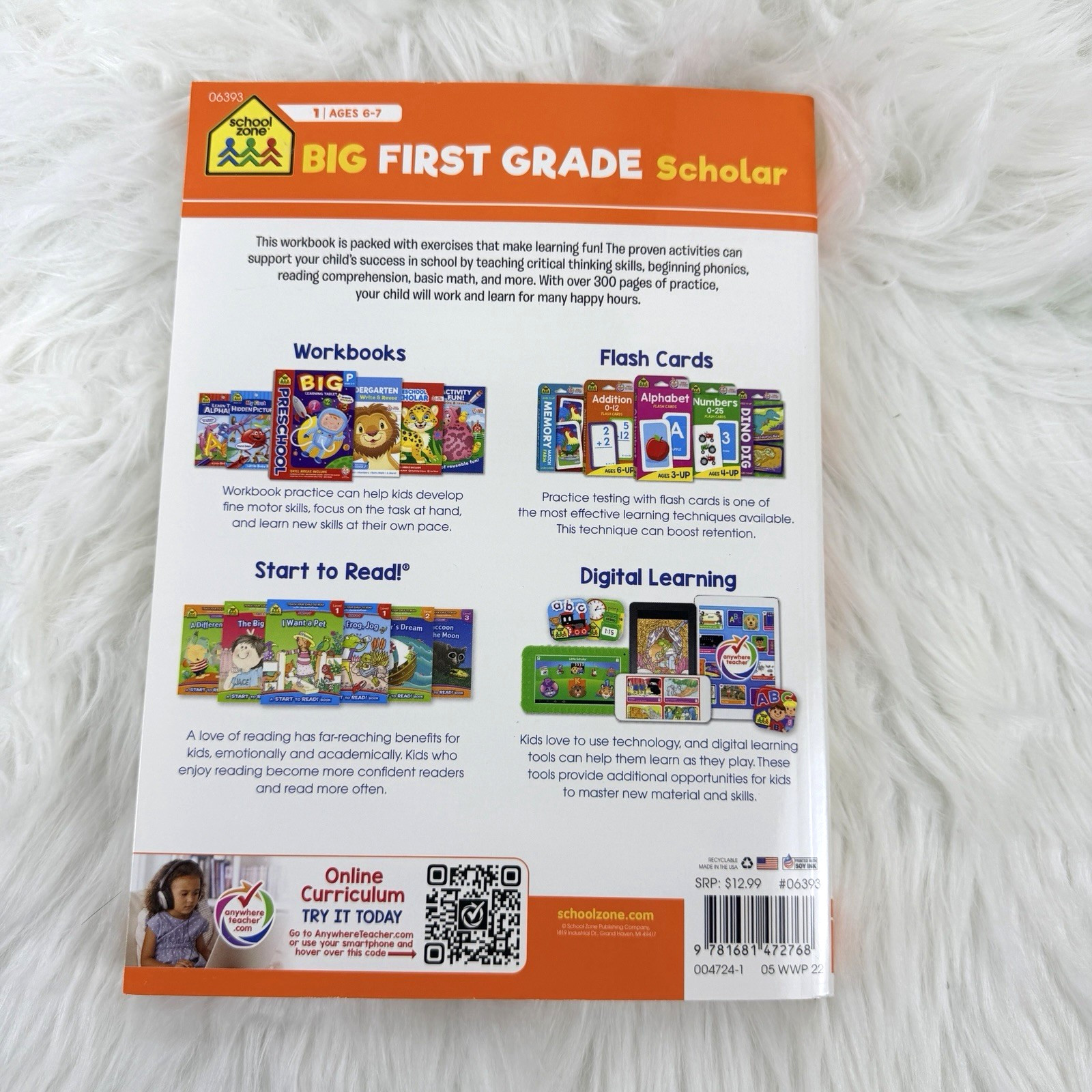 School Zone- Big First Grade Scholar Workbook-320 pages