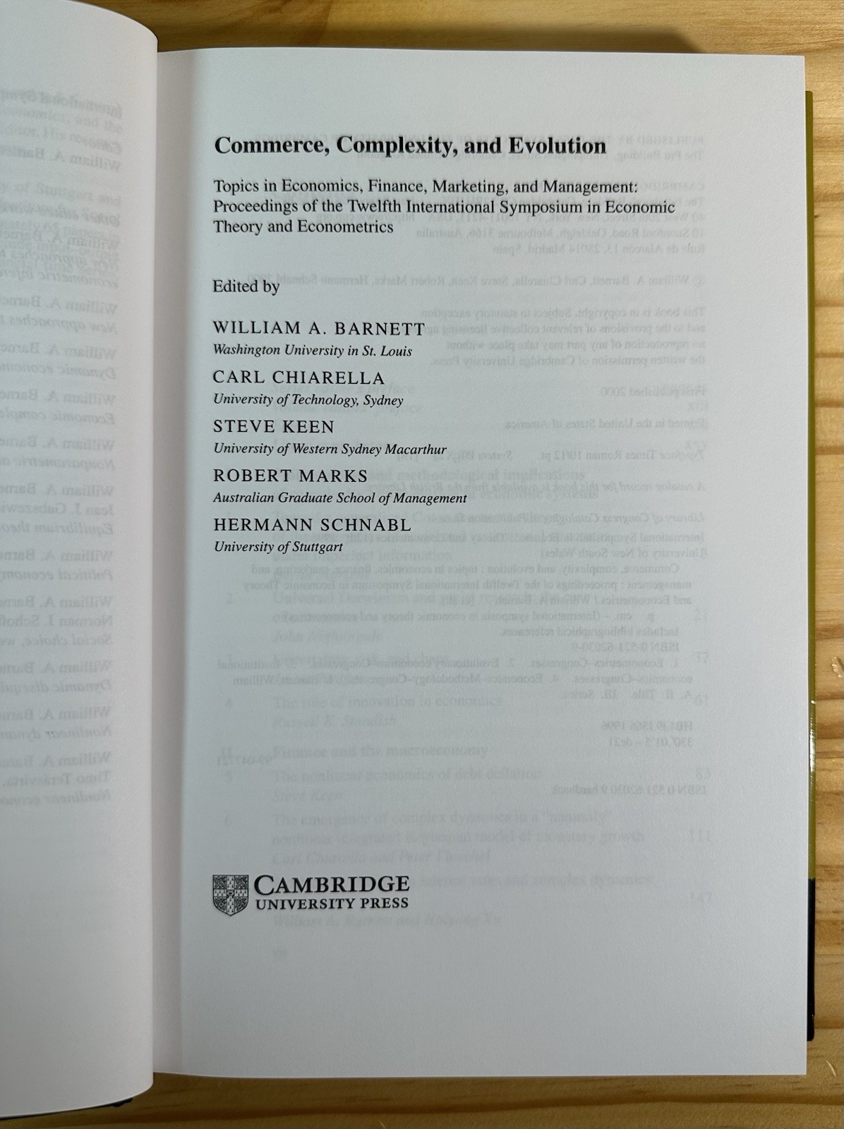 Commerce, Complexity, and Evolution: Topics in , Barnett, Chiarella, Keen, M-,