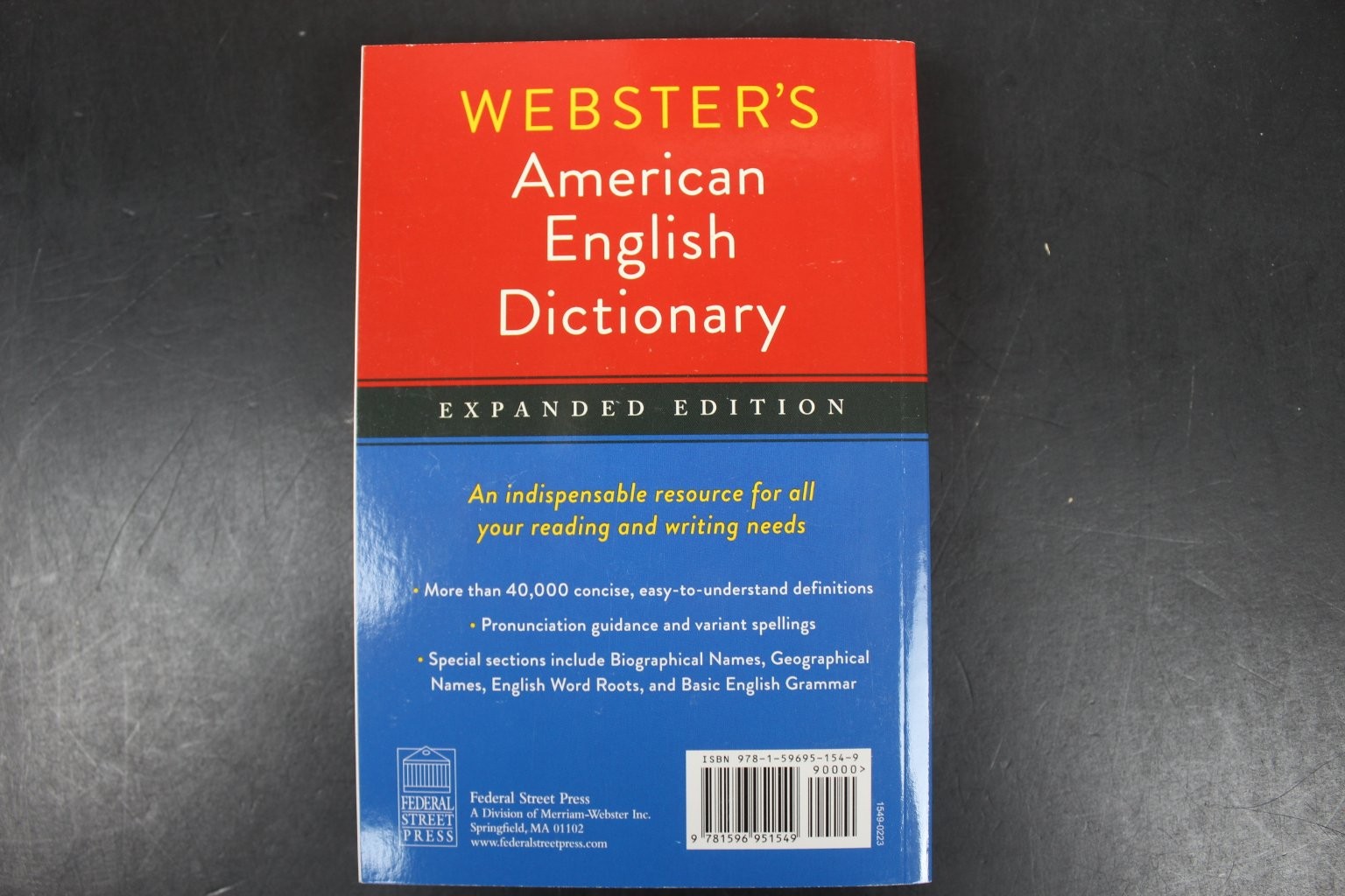 Webster’s American English Dictionary Merriam-Webster 2013 Expanded Edition VG