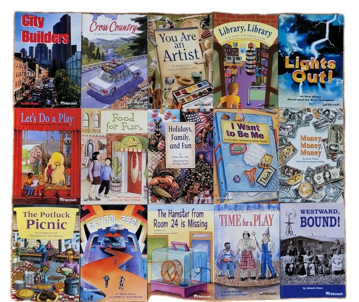 Lot Of 15 Harcourt Readers Level 4 Classroom/Homeschool Library Books