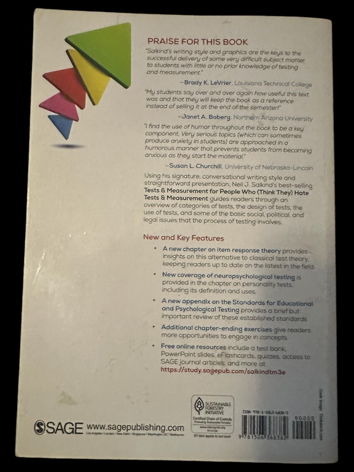 Tests & Measurement for People Who – Paperback, by Salkind Neil J-3rd Edition