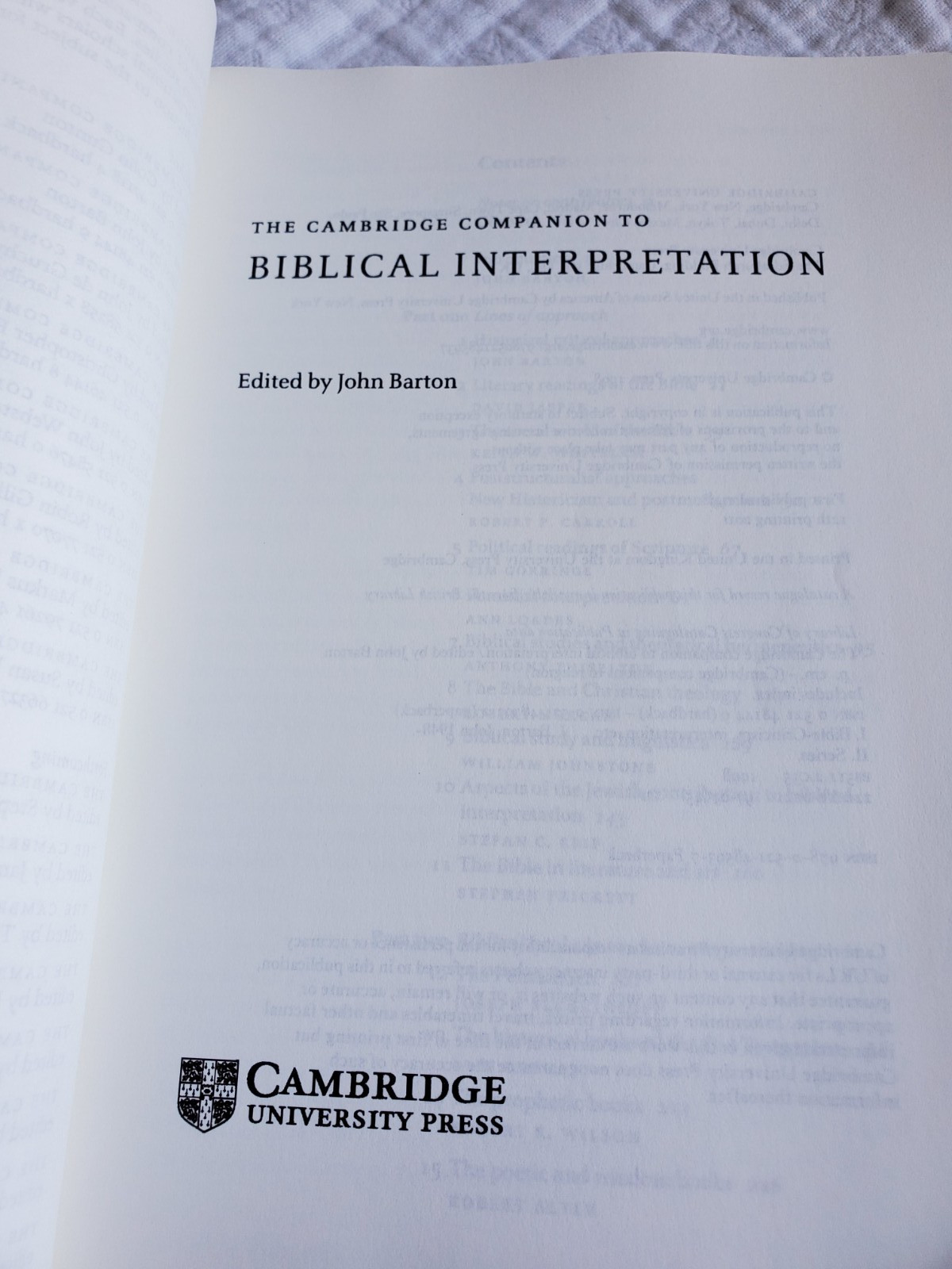 Oxford Study Bible Ed. Suggs & Cambridge Companion to Biblical Interpretation PB
