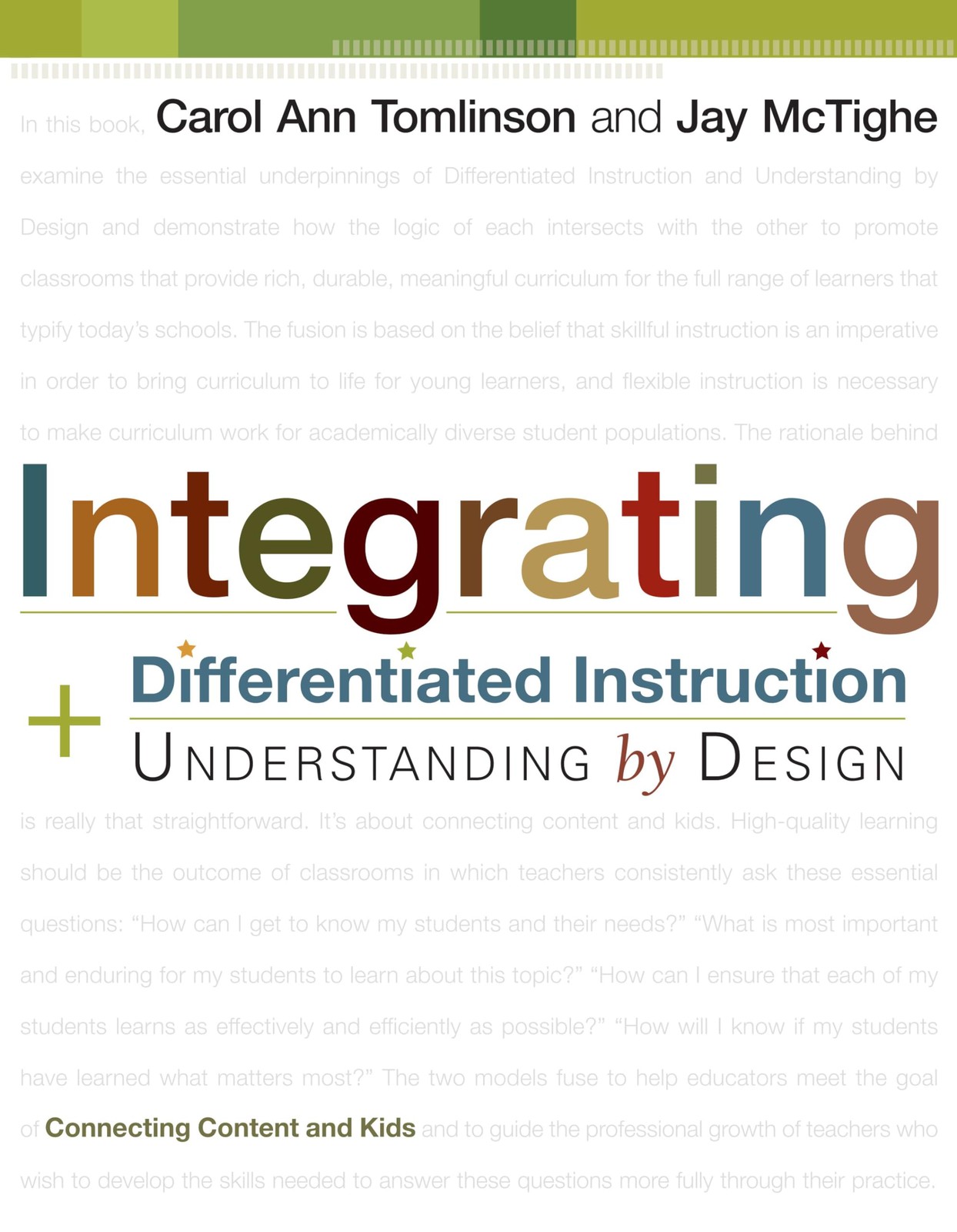 Integrating Differentiated Instruction & Understanding by Design: Connecting…