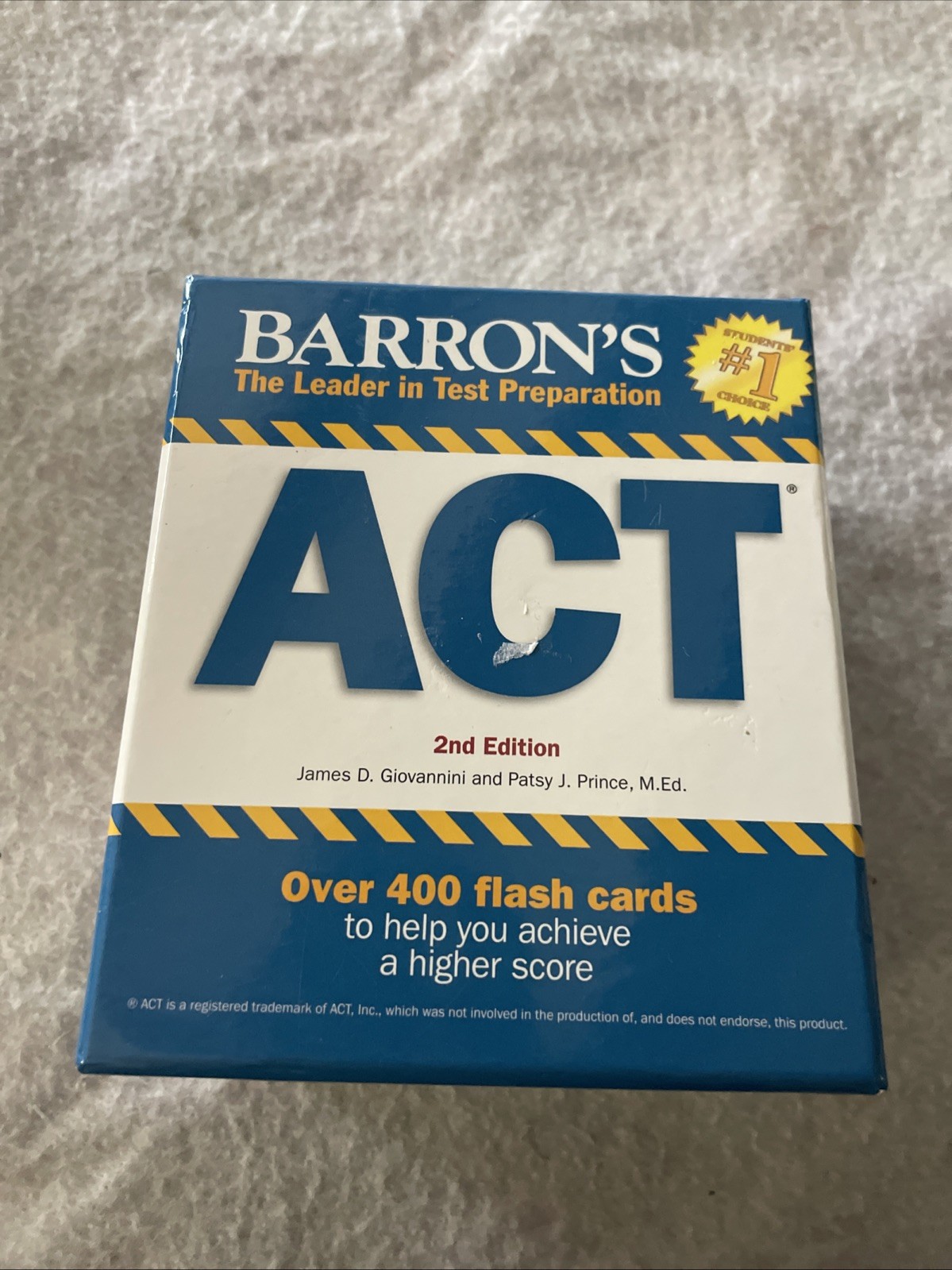 Barron’s ACT Flash Cards 2nd Edition 400 Test Prep Study Set Very Good