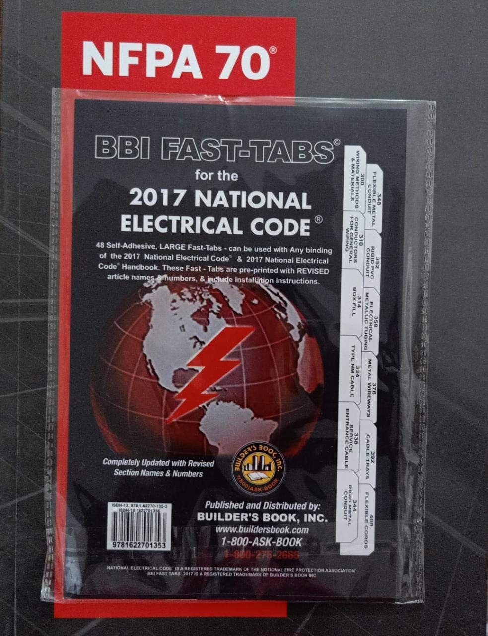 NFPA 70 National Electrical Code NEC 2017 Edition PB WITH BBI TAB PACK OF 5