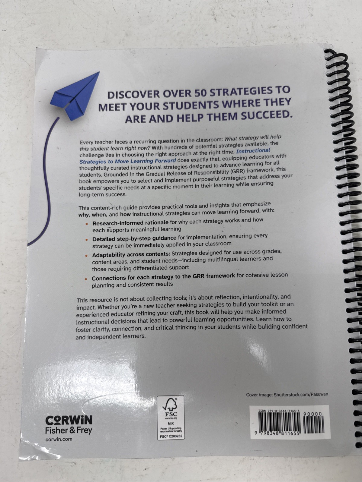 Instructional Strategies to Move Learning Forward: 50+ Tools , Spiral Bound.￼
