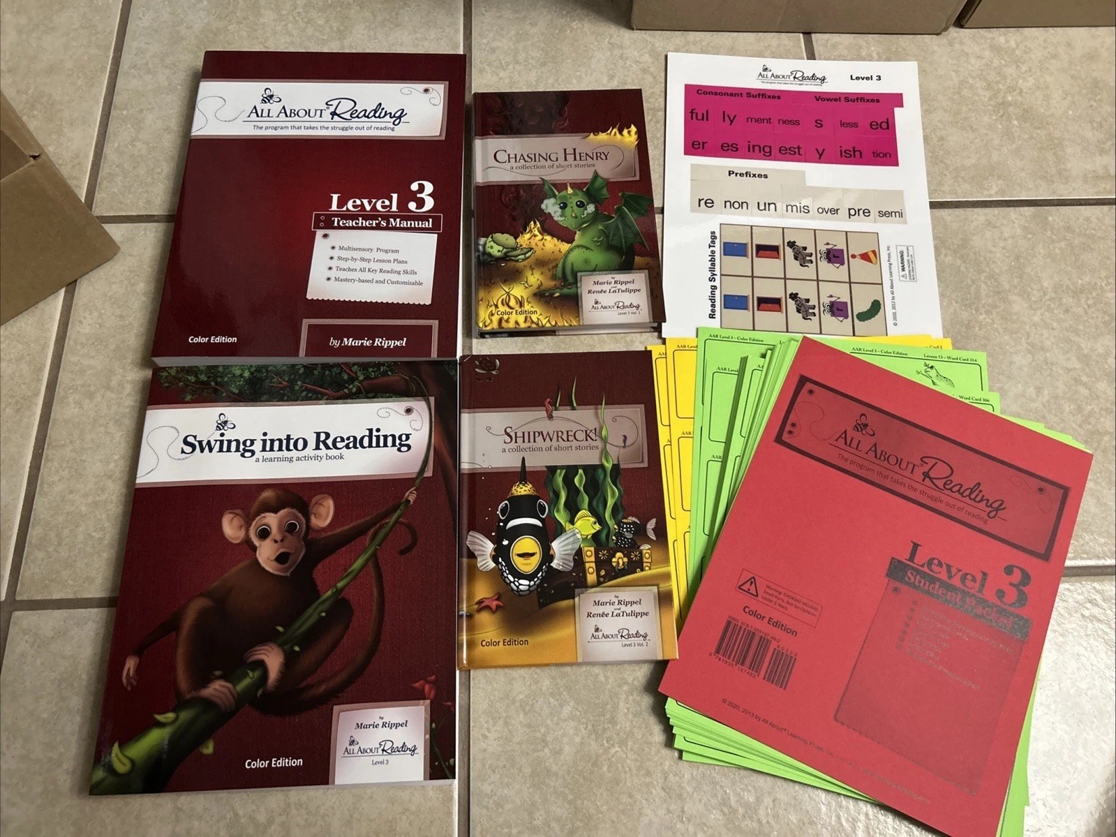 All About Reading Level 3 Student Packet & Teacher’s Manuals Readers 1-2 New