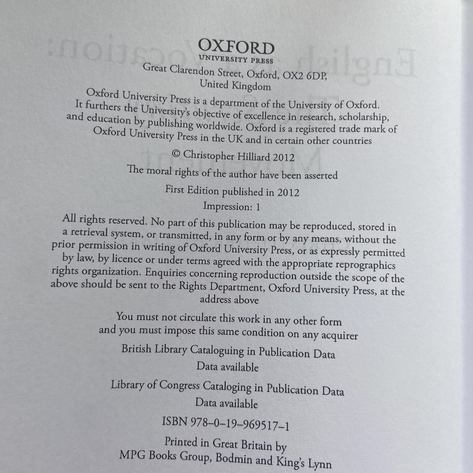 English As a Vocation : The ‘Scrutiny’ Movement by Christopher Hilliard…