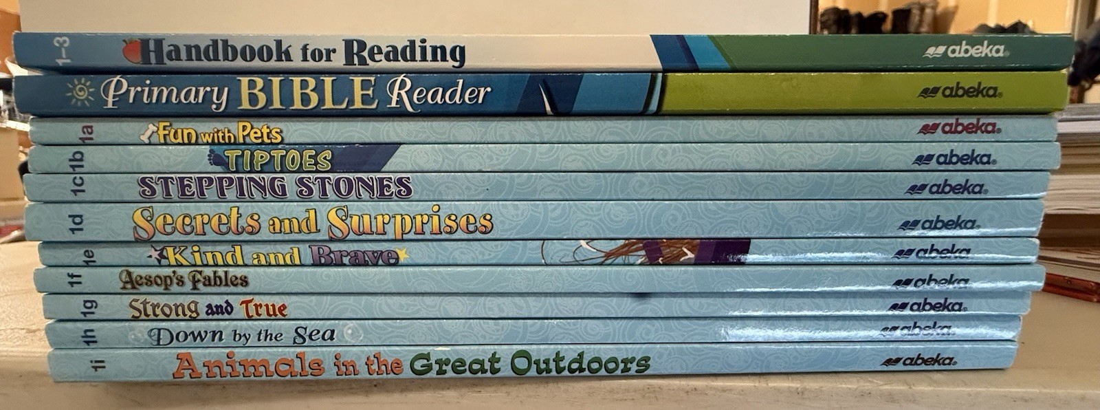 Abeka 1 First Grade Set Readers Workbooks History Science Health Art Like new.