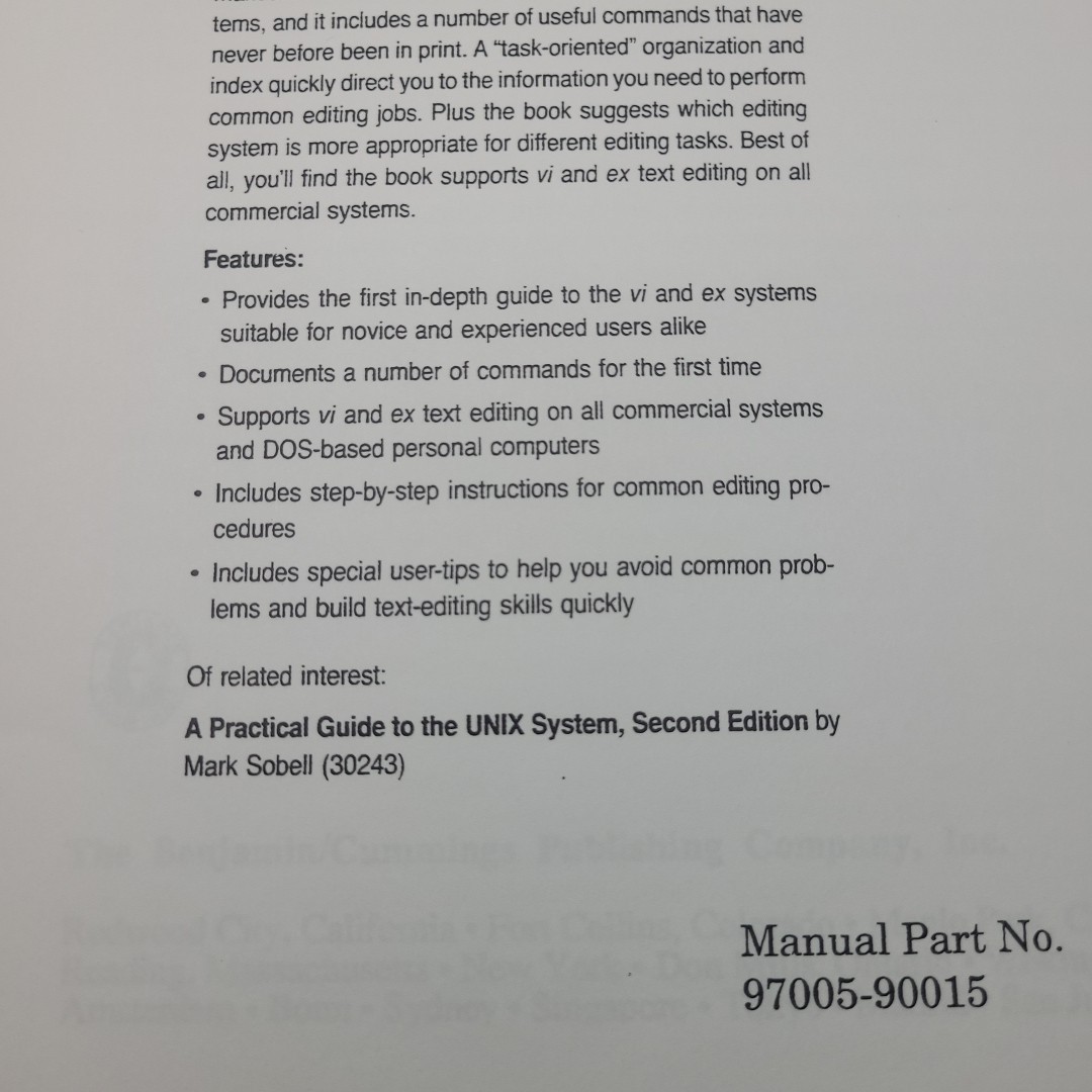 The Ultimate Guide to the vi and ex Text Editors Hewlett-Packard