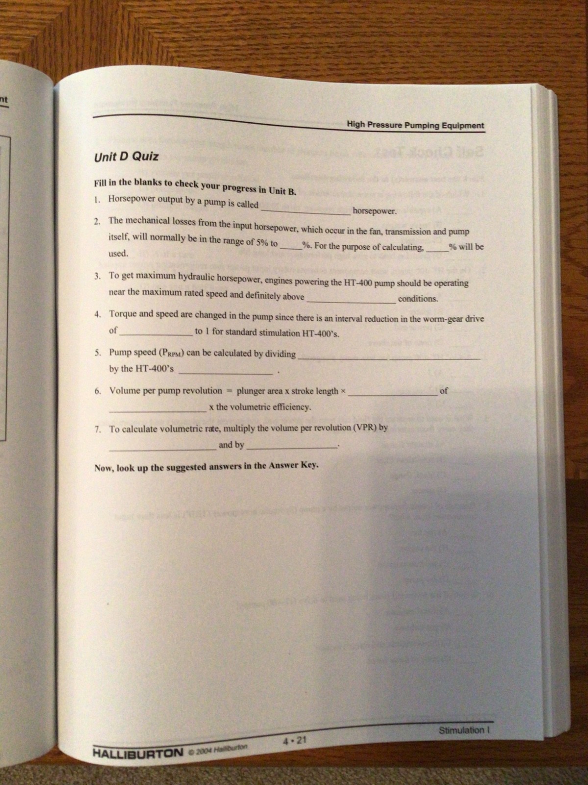 Halliburton Stimulation 1 Book Oilfield Workbook