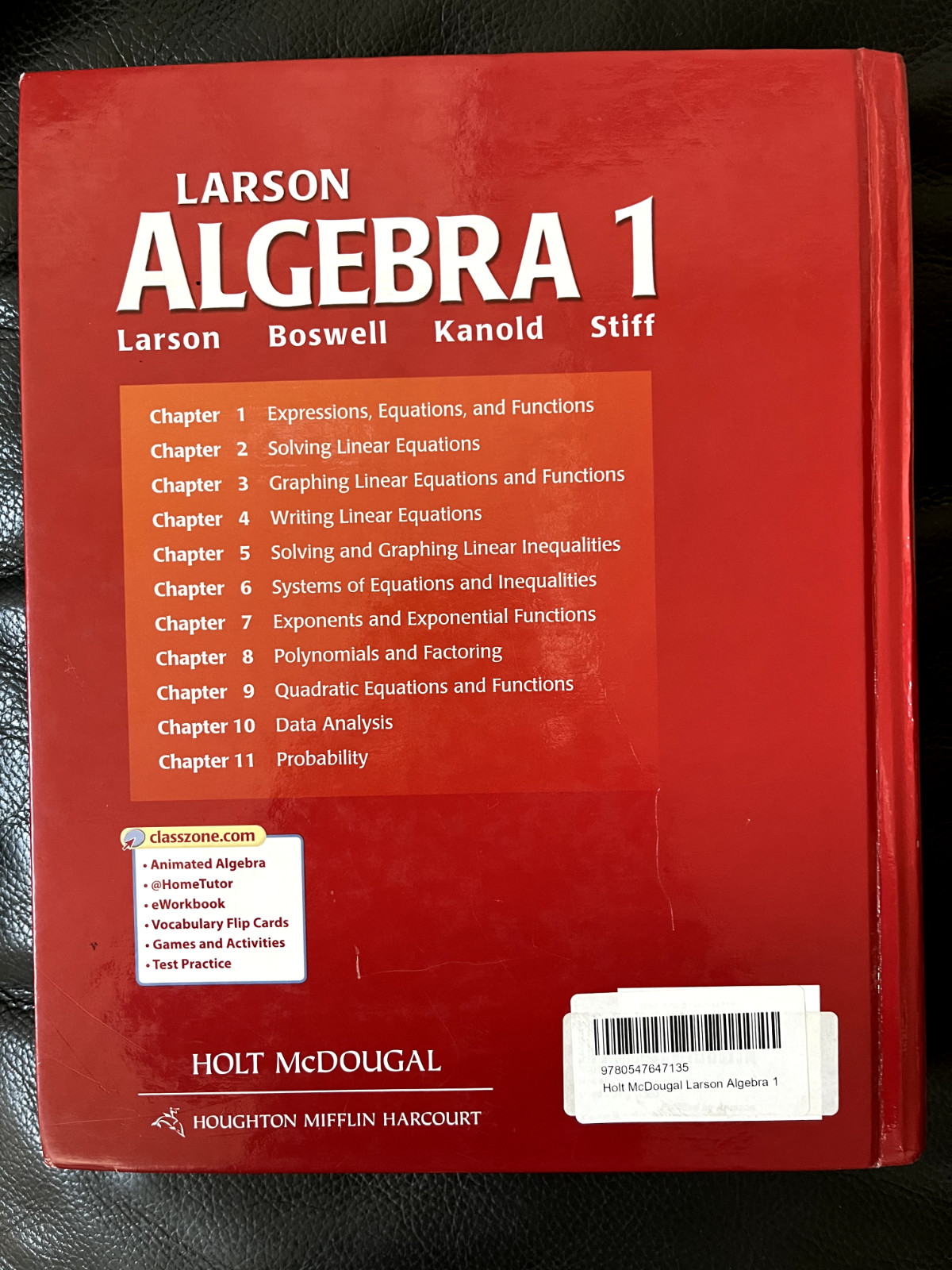 Holt McDougal Larson Algebra 1 Textbook Common Core Edition