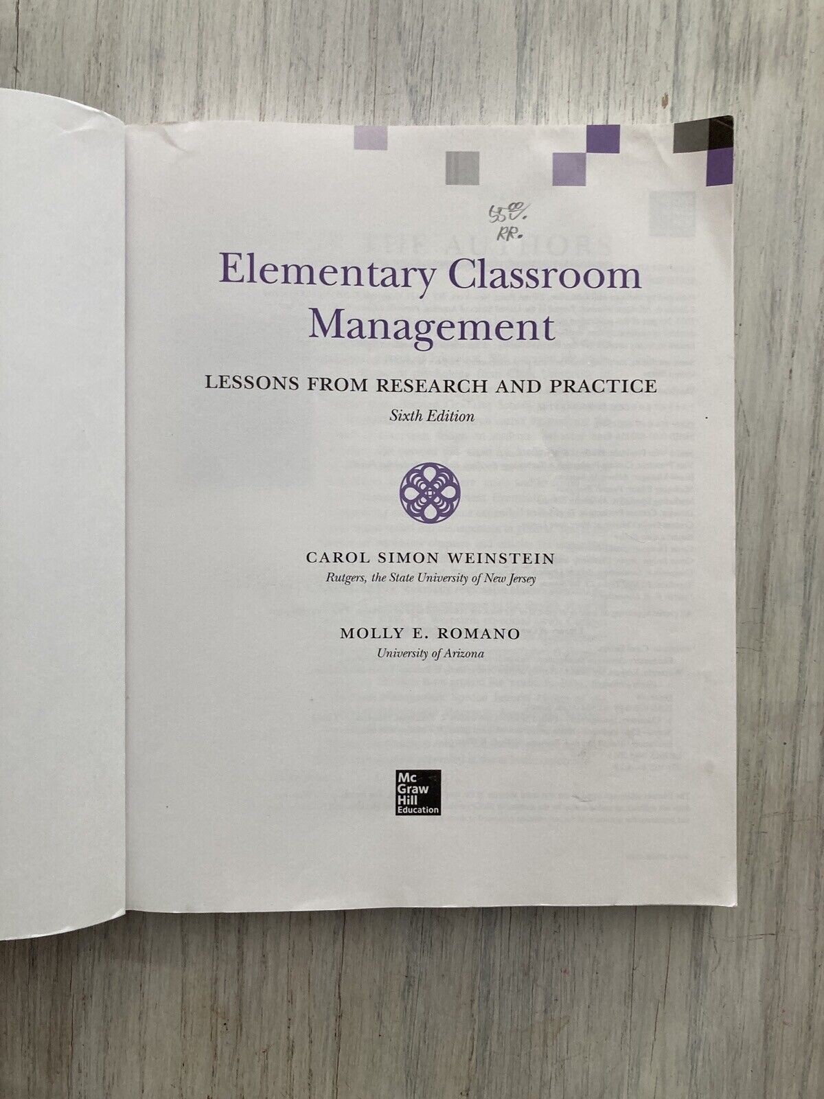 Elementary Classroom Management Lessons from Research Practice Weinstein Romano
