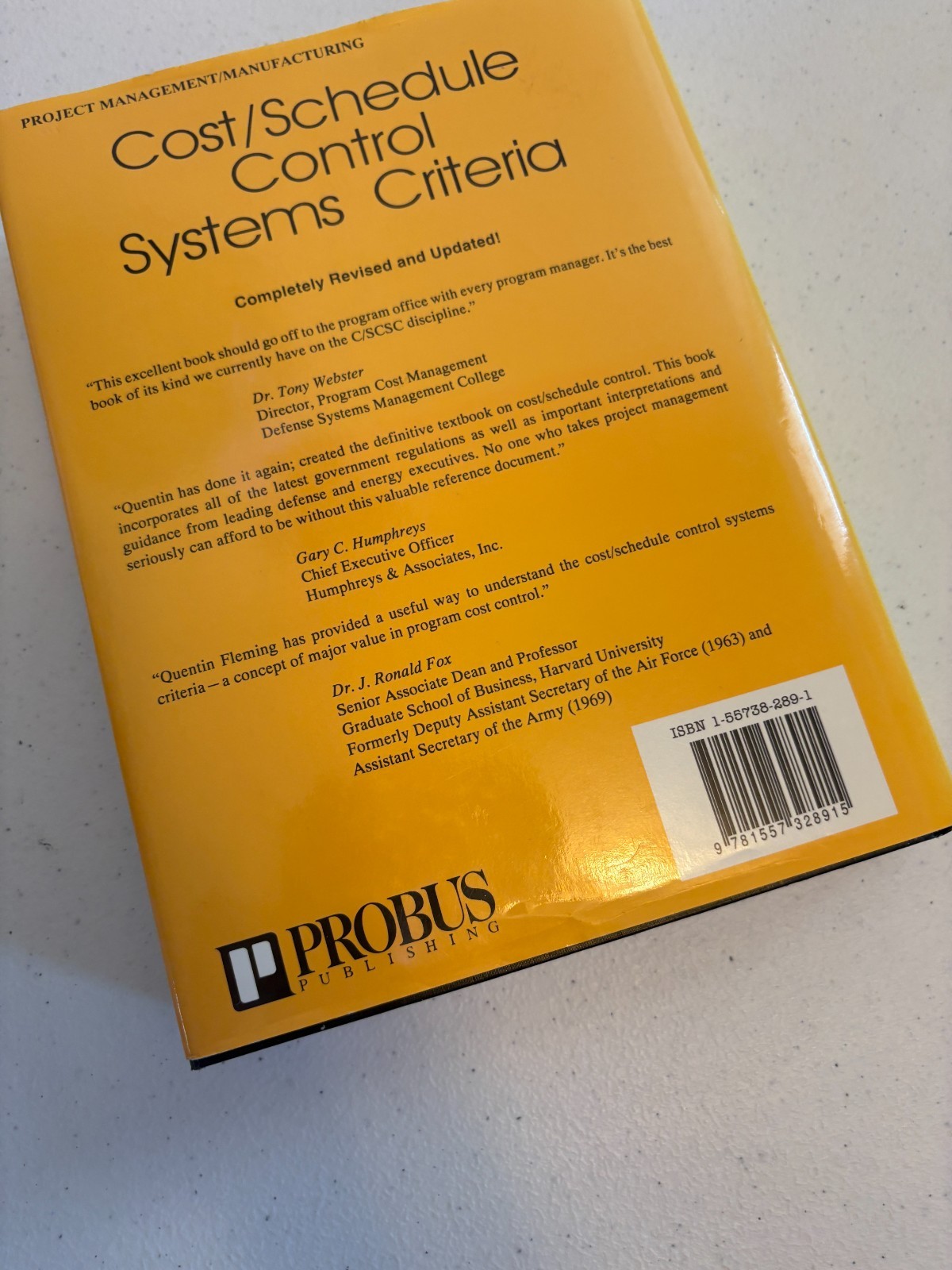Cost/Schedule Control Systems Criteria C/SCSC Revised Edition Quentin W. Fleming