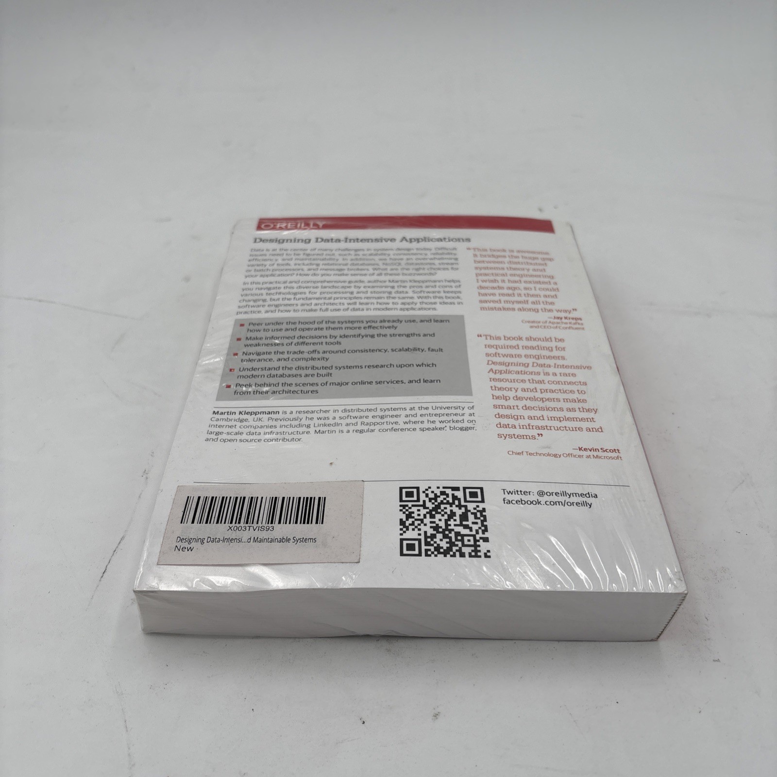 Designing Data-Intensive Applications Martin Kleppmann ~ NEW ~ Free Ship G3-67