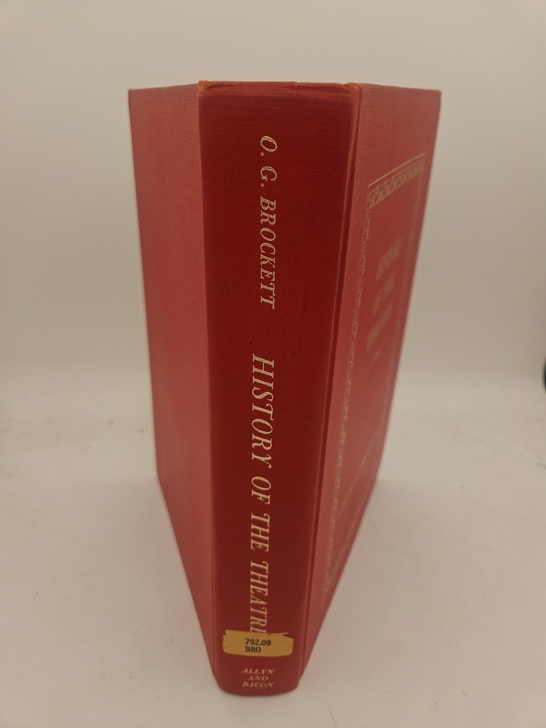 History of the Theatre 1968 1st Print Oscar Brockett HC Library Ed VG Cond D3