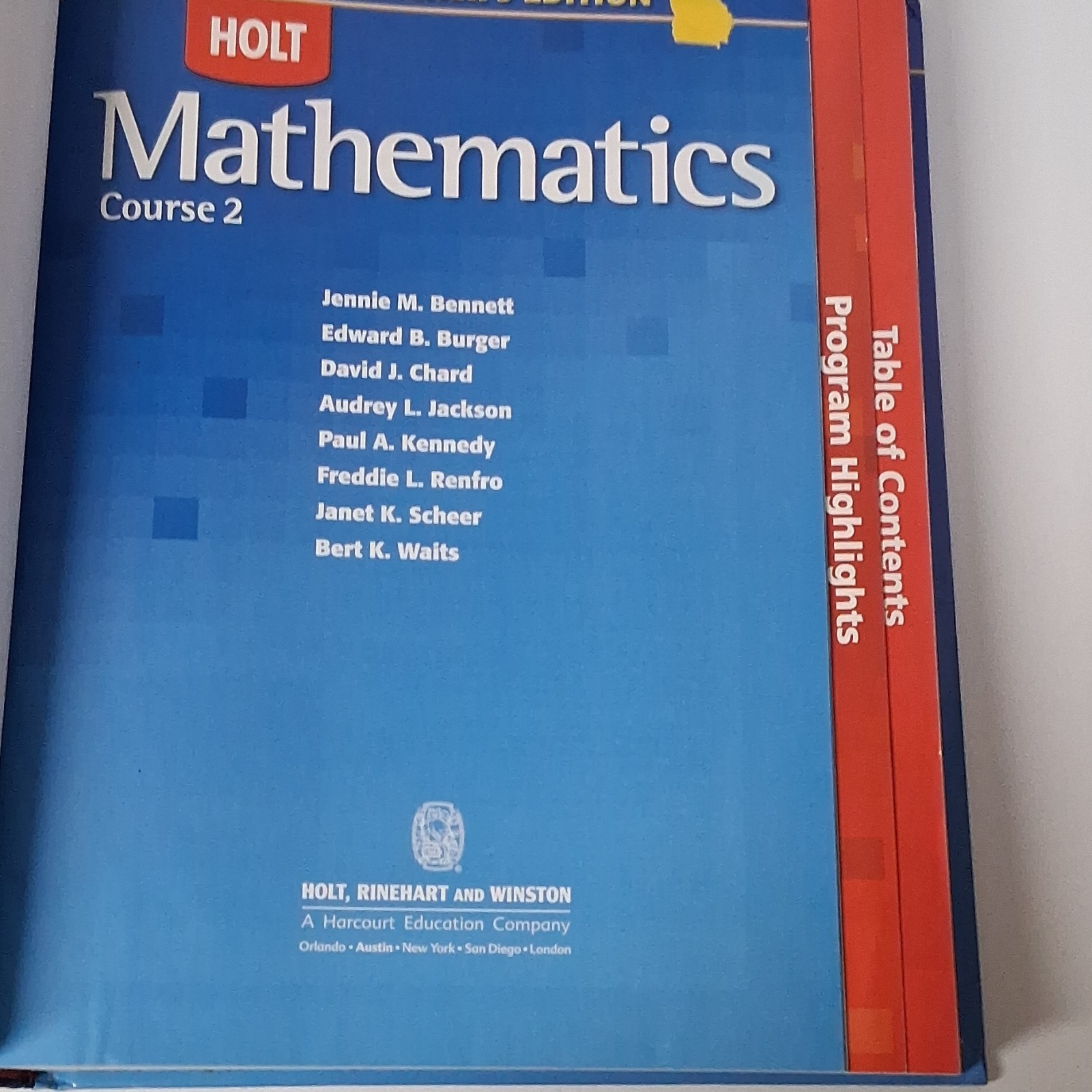 Holt Mathematics Course 2 Teacher’s Edition Georgia Hardcover Holt Rinehart