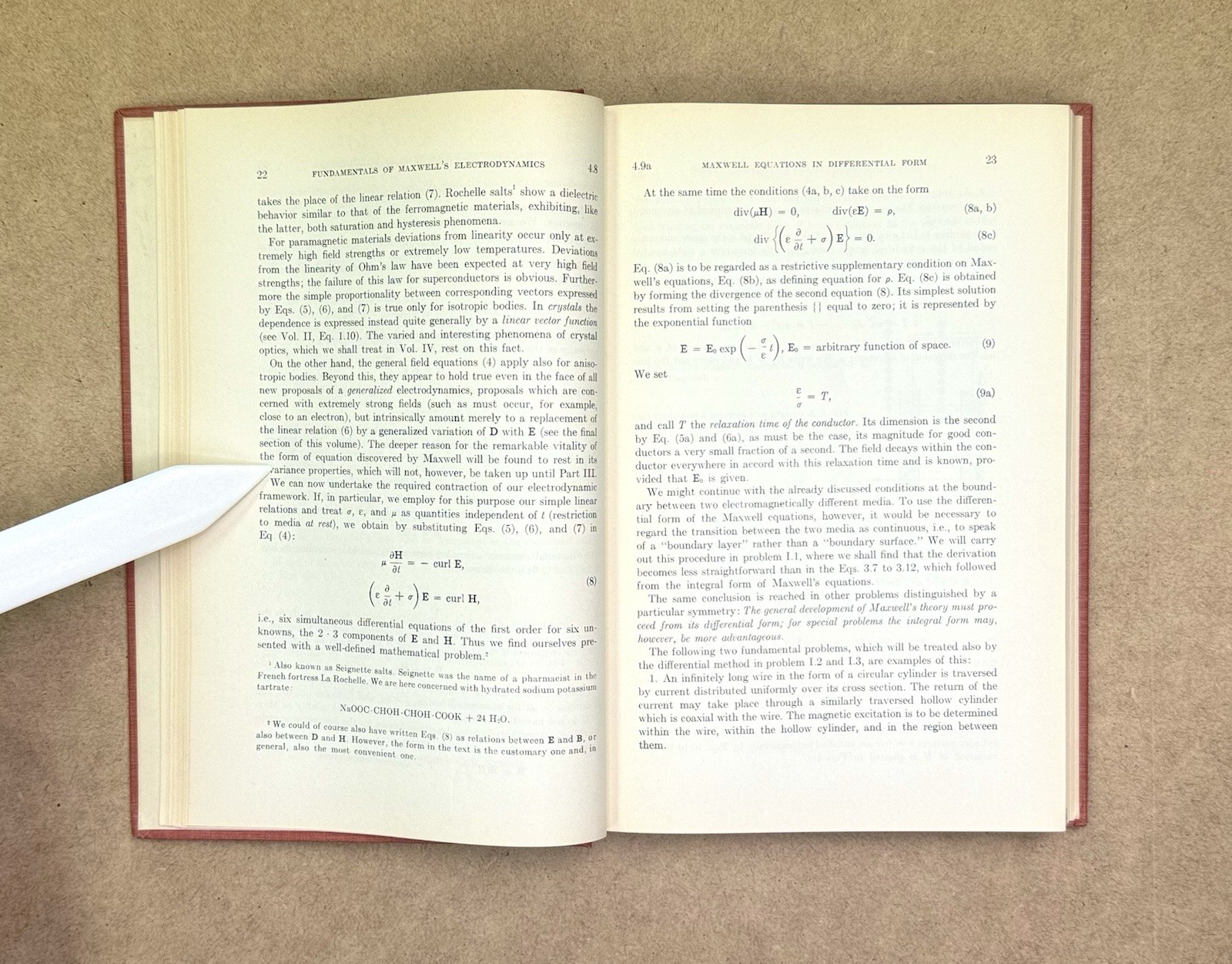 VTG 1952 Electrodynamics 1st Edition by Sommerfeld Academic Press HCVG (Ex-Lib)