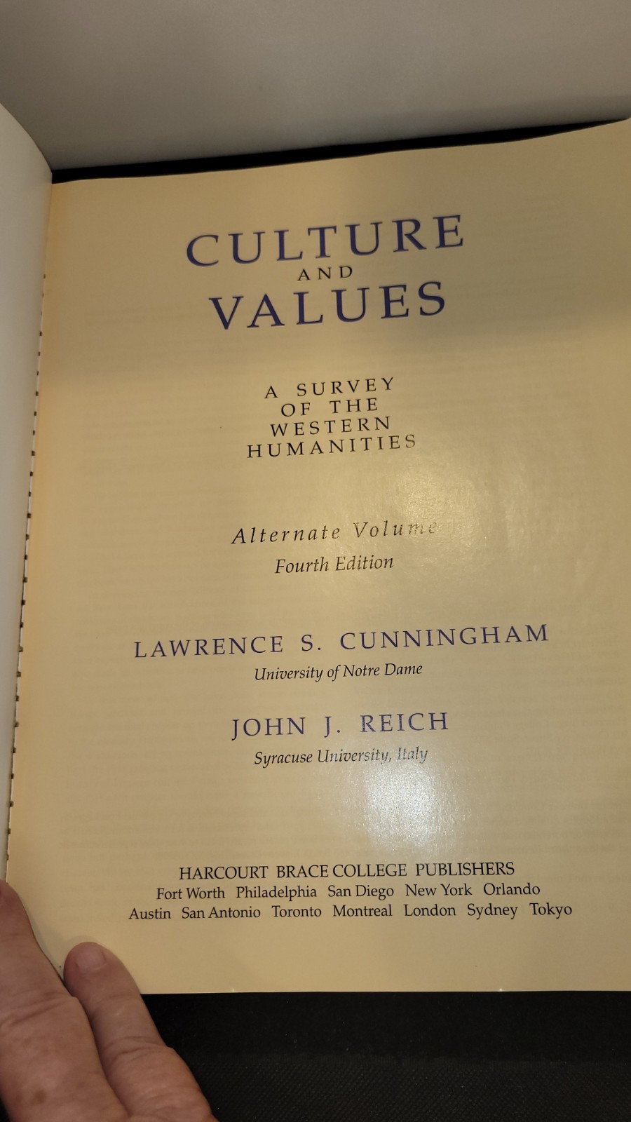 Culture and Values Paperback Lawrence Cunningham 1998 John Reich, Good Cond