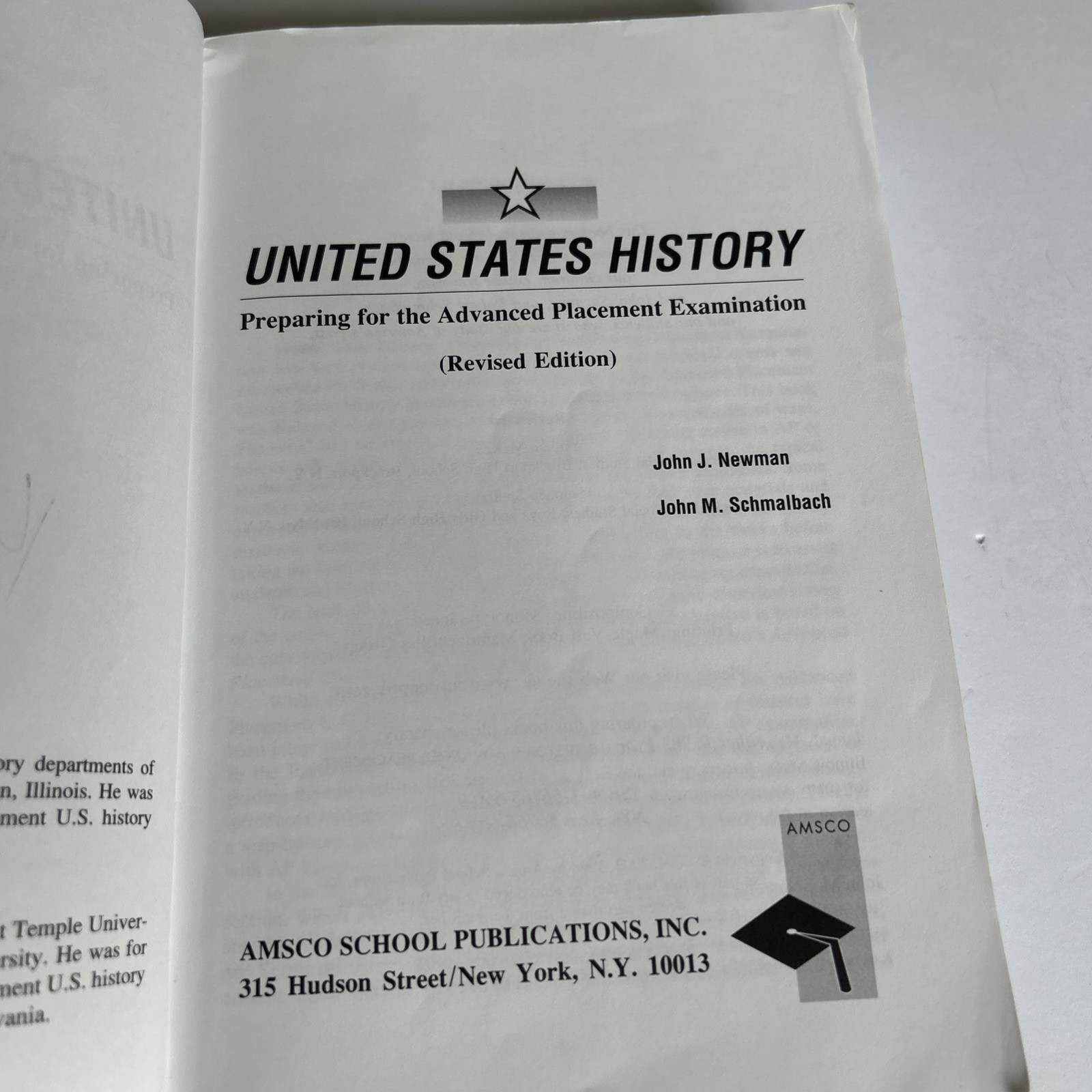 Signed Amsco Advanced Placement Edition United States History -Newman/Schmalbach