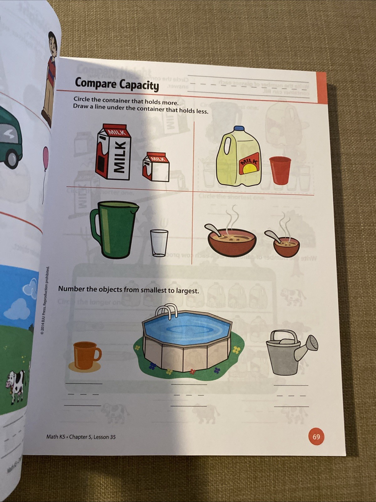 BJU PRESS Math K5 Kinder Worktext Fourth Edition Unused