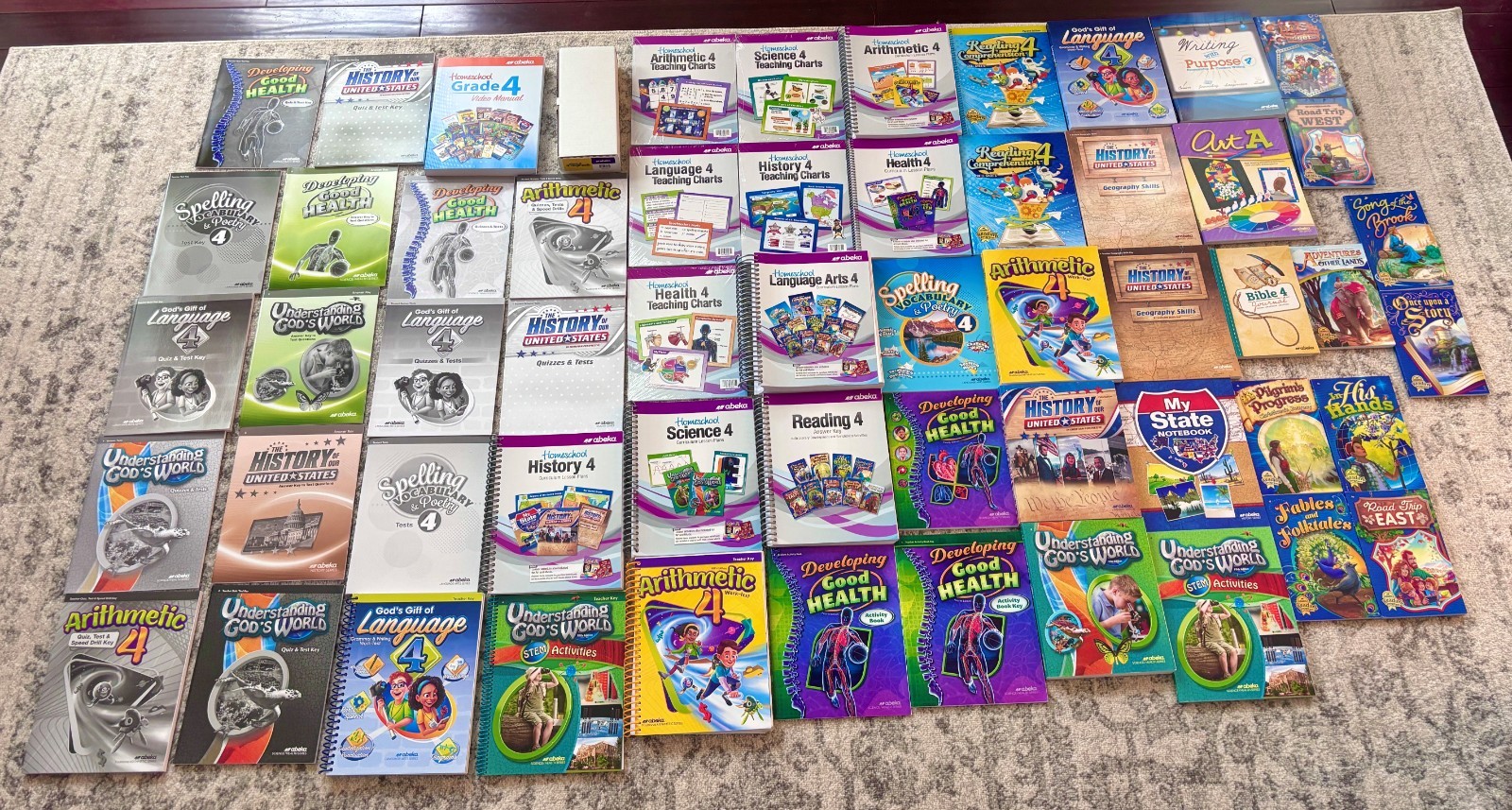 Abeka 4th Grade 57pc Complete Curriculum Set NEW Books Charts No Video