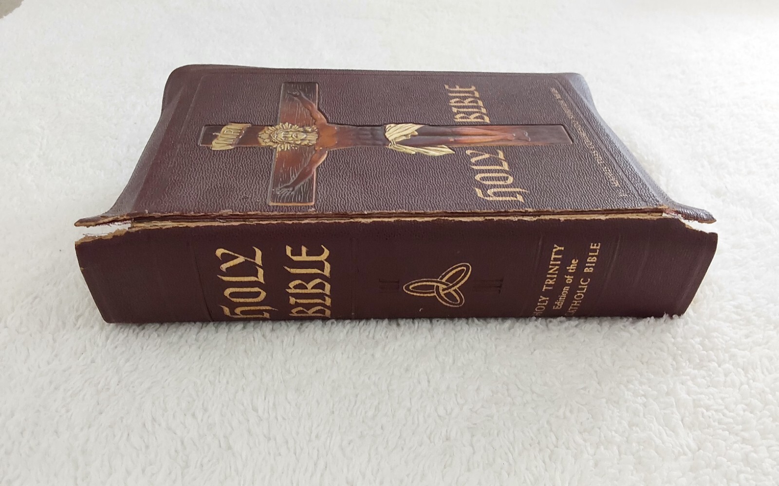 Vtge. 1955 Holy Bible Holy Trinity Edition Of Catholic Bible Archbishop Book