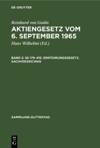 Reinhard von Godin §§ 179–410. Einführungsgesetz. Sachverzeichnis (Hardback)