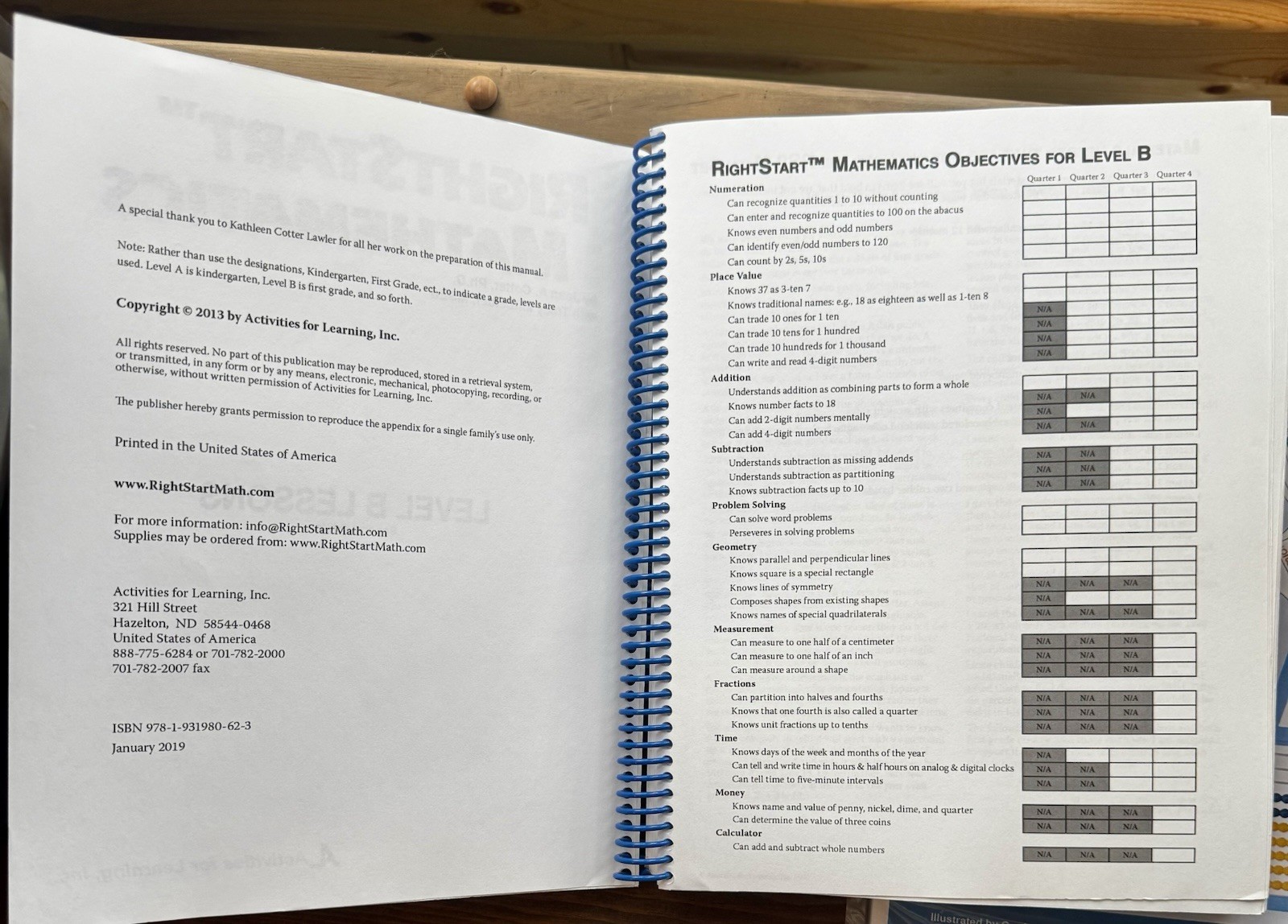 Right Start Mathematics Lessons Level B: 2nd Edition Math