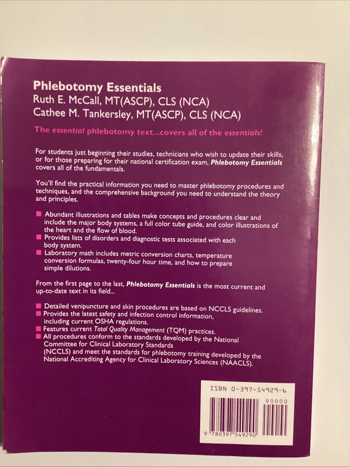 Phlebotomy Essentials by Ruth E. McCall (1993, Book, Other)