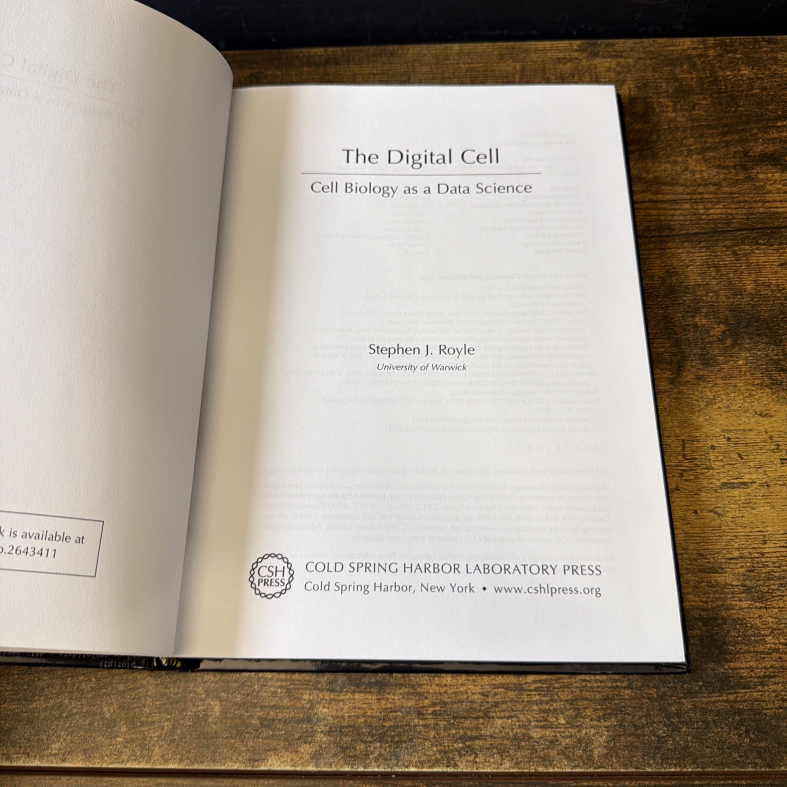 The Digital Cell: Cell Biology as a Data Science (Hardcover, 2020) First Edition