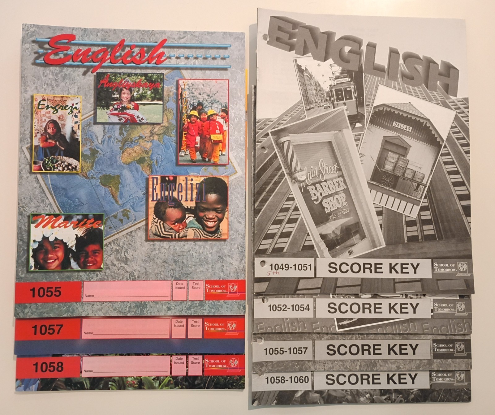 ACE English 5 Paces 1055 1057 1058 + 4 Score Keys Homeschool Curriculum Books