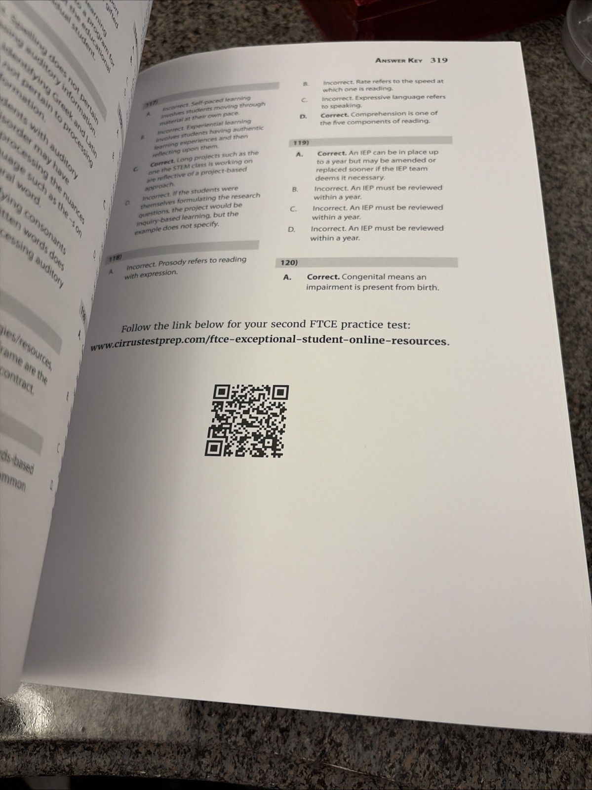 FTCE Exceptional Student Education K-12 Study Guide By Cirrus