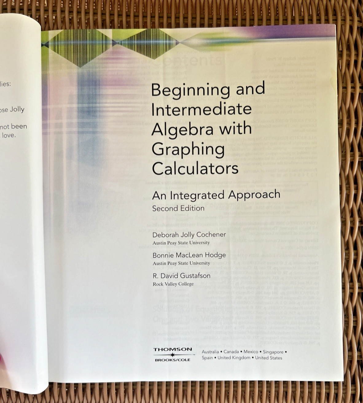 Beginning and Intermediate Algebra with Graphing Calculators 2nd Ed Unused As-Is