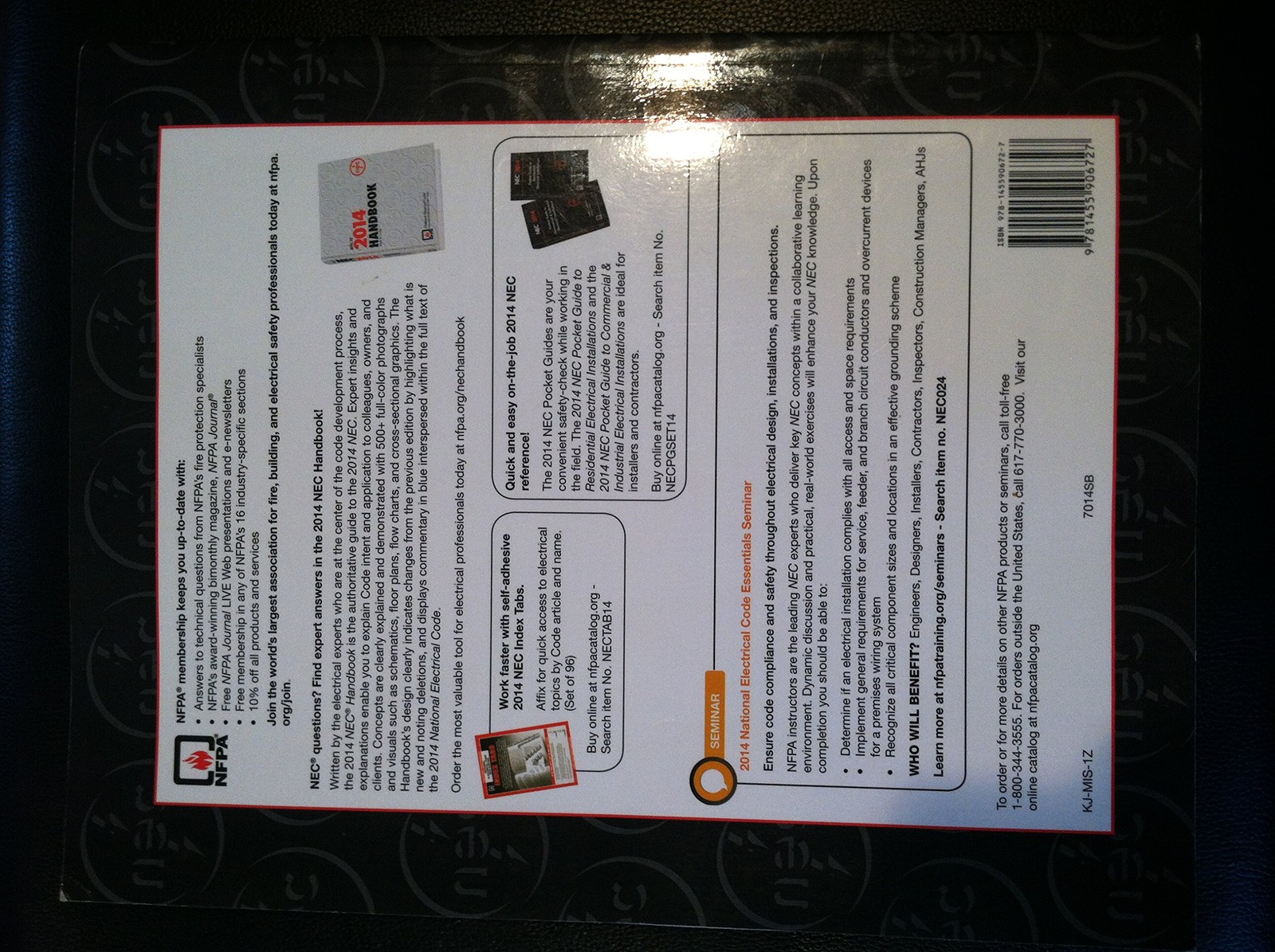 NFPA 70 National Electrical Code NEC 2014 Edition Handbook Textbook Reference