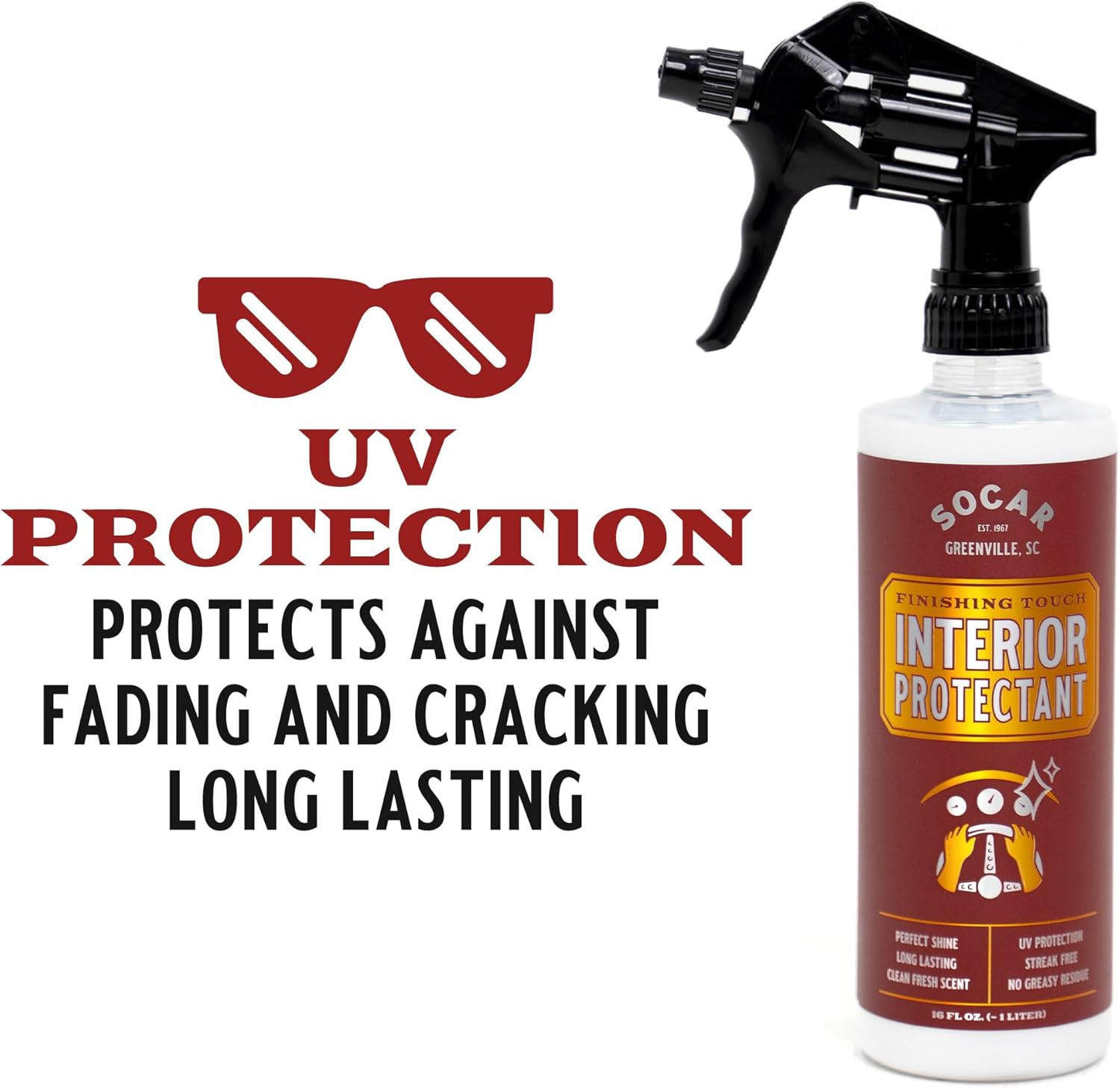 SOCAR Finishing Touch Interior Protectant – 16 Fl Oz, Professional Grade Dressin