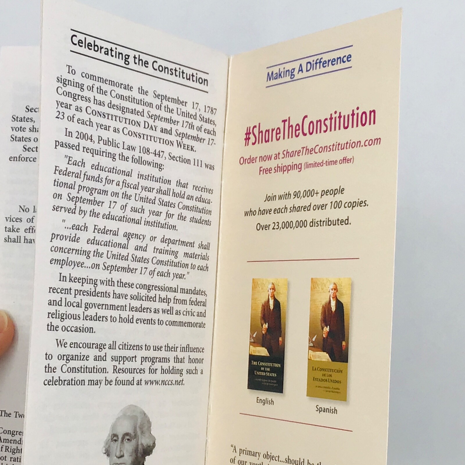 Pocket Guide Constitutions United States + Declaration of Independence Patriot