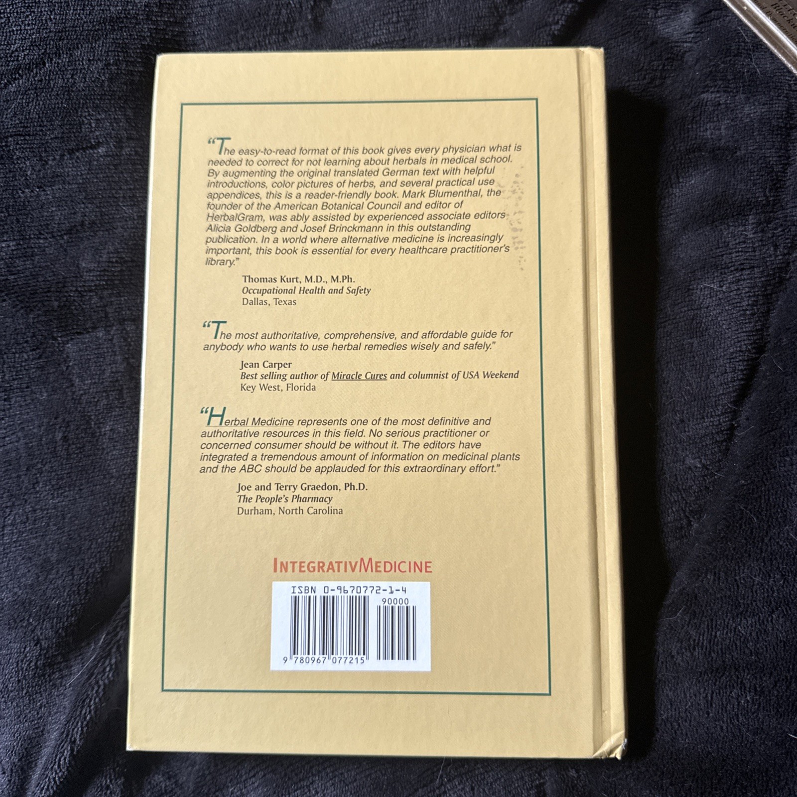 Herbal Medicine: Expanded Commission E Monographs by Blumenthal